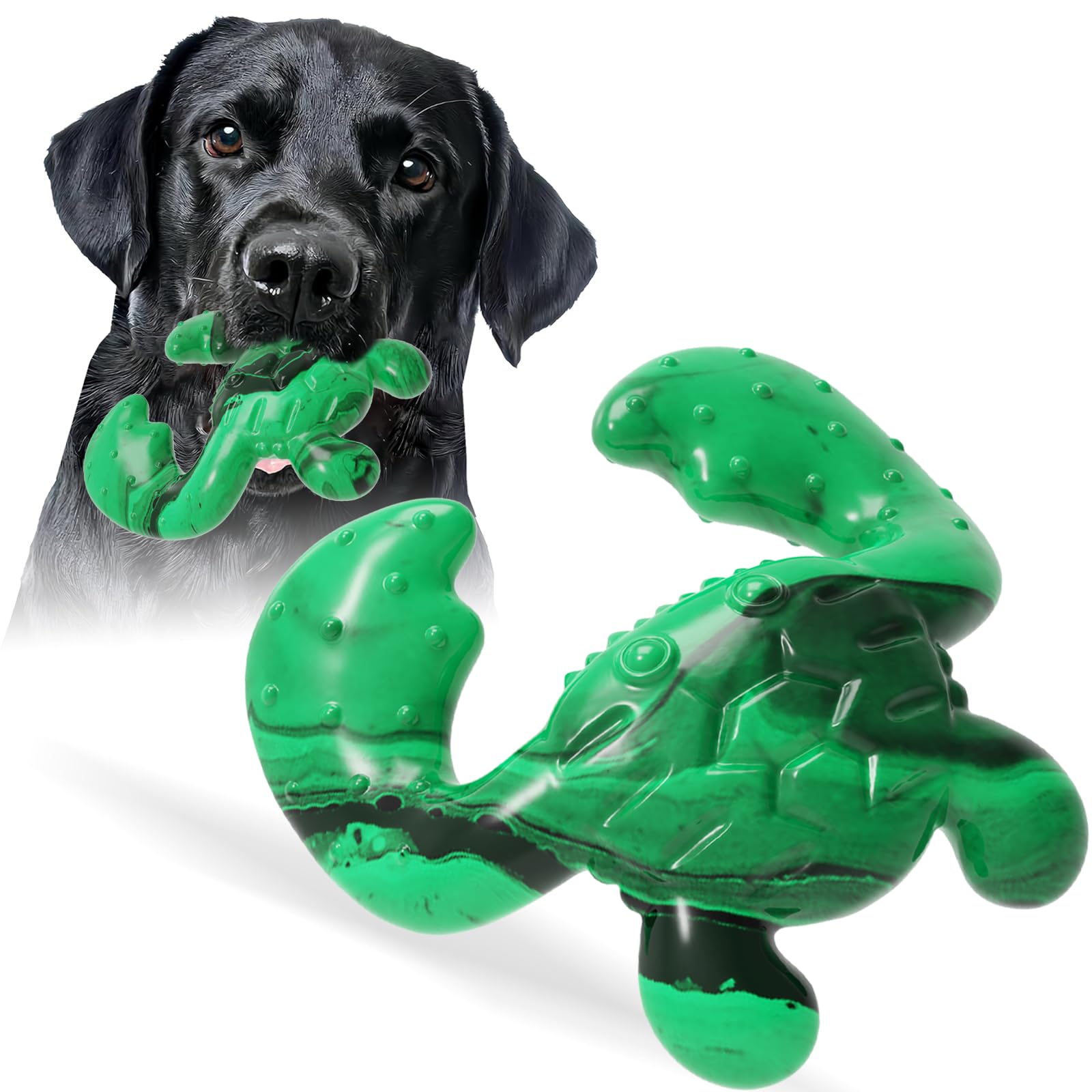 Ouilter Dog Toys for Aggressive Chewers, Dog Toys for Medium Large Dogs, Tough Nylon Dog Chew Toys with Bacon Flavor, Chew Toys 