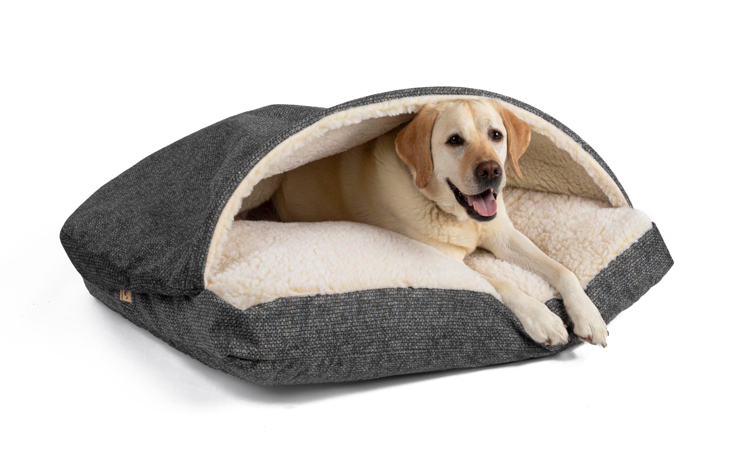 Snoozer Pet Products Luxury Rectangle Cozy Cave Dog Bed With Microsuede, Showdog Collection, Medium, Merlin Pewter