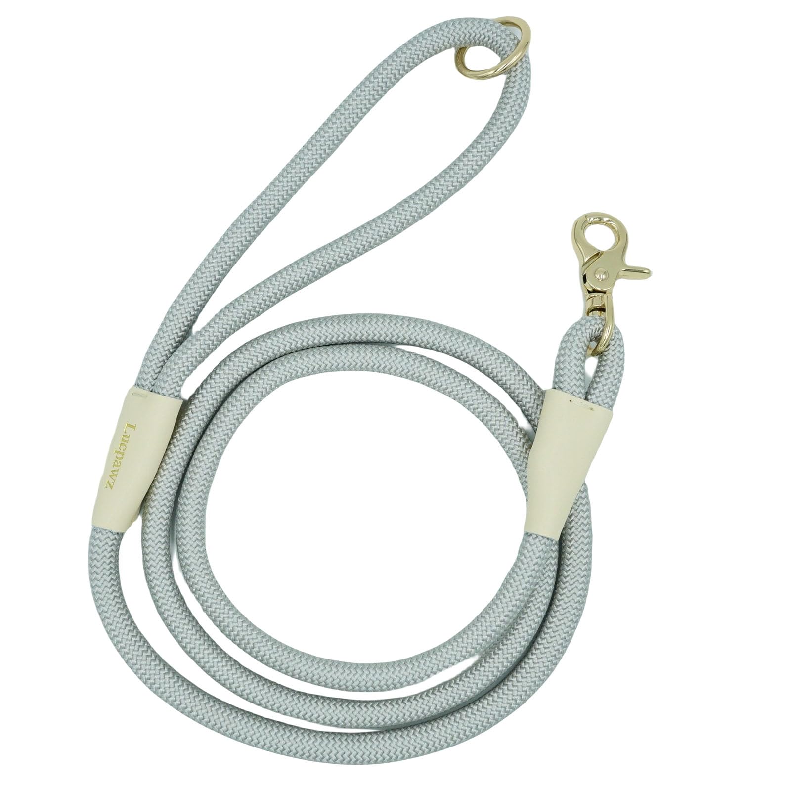 Lucpawz Lobster Snap Pet Leash 5Ft, Special Strong Nylon Rope Dog Leash, Solid Color Rope Dog Lead For All Breeds (Grey, 5Ft *10