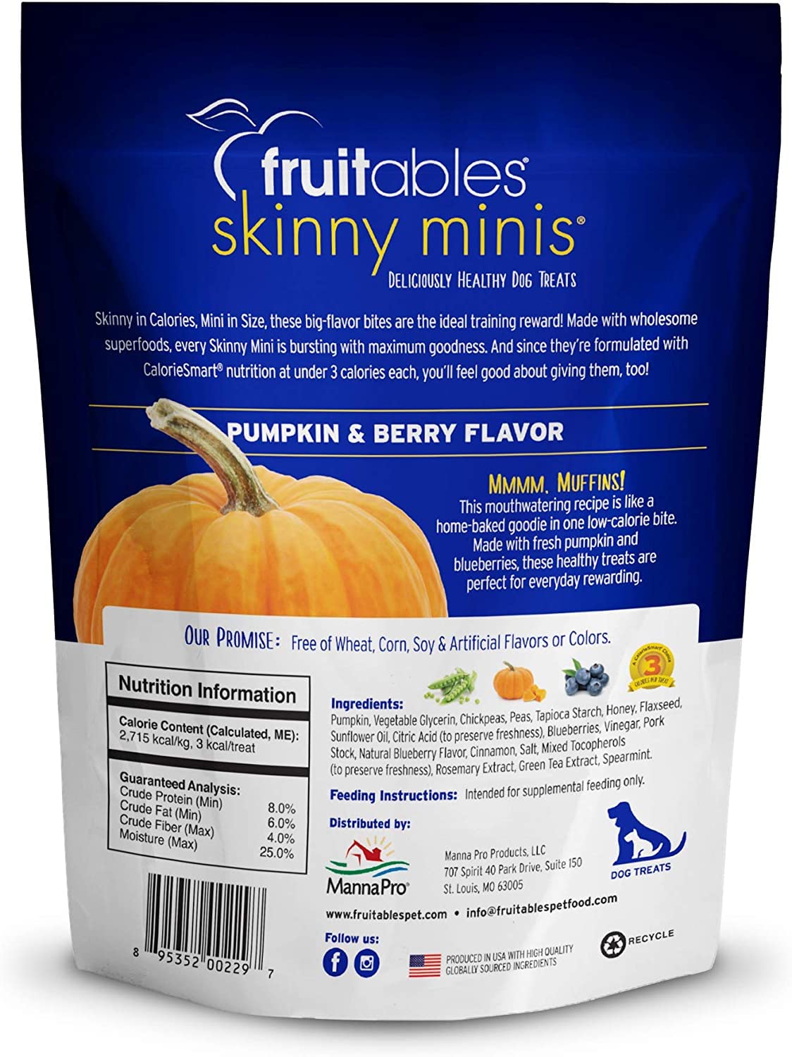 Fruitables Skinny Pumpkin and Berry 5 Ounces (12 Pack)