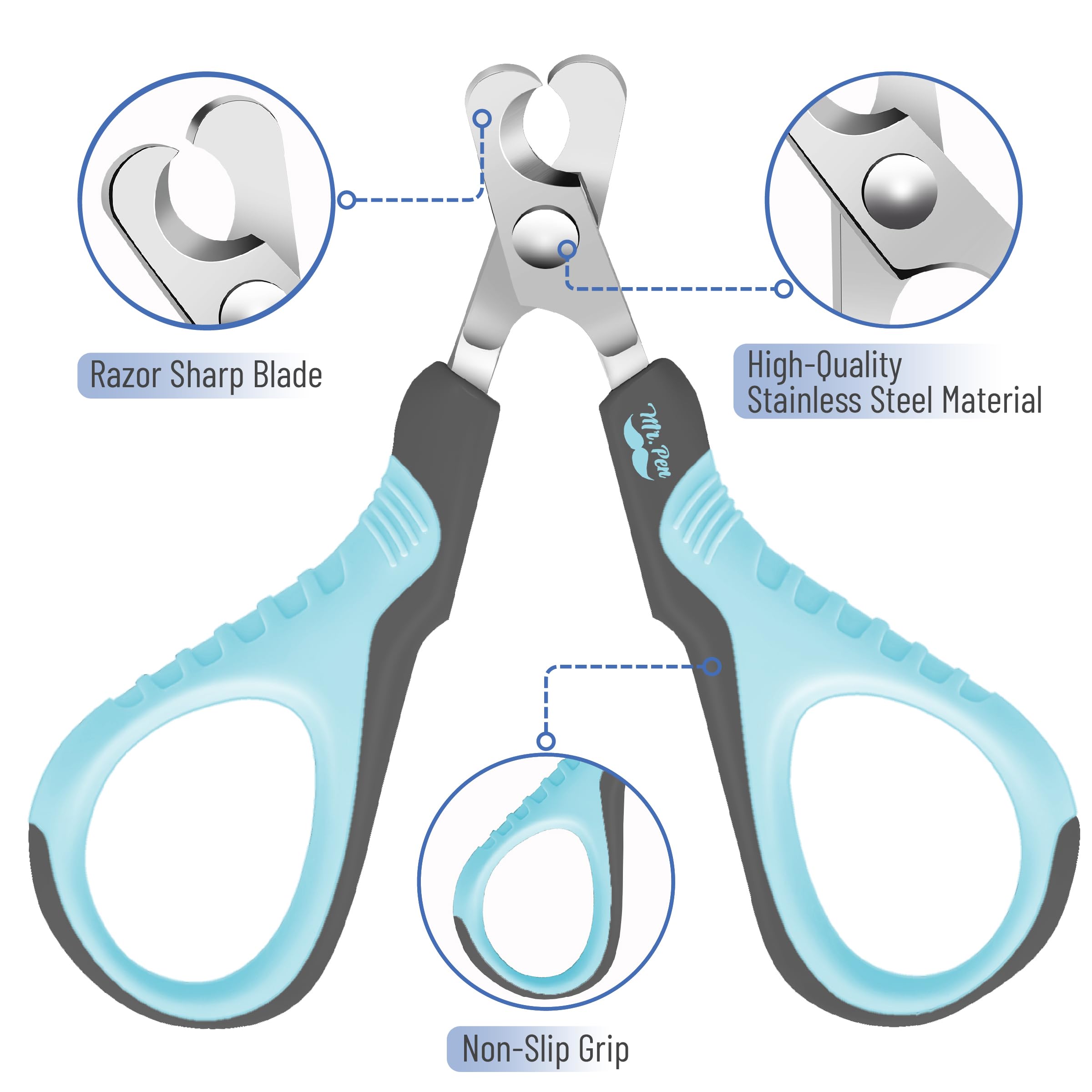 Mr. Pen- Cat Nail Clipper, Sky Blue & Dark Gray Cat Nail Trimmer, Cat Nail Clippers, Cat Claw Clippers, Cat Clippers For Nails, Pet Nail Clippers, Kitten Nail Clipper, Small Dog Nail Clipper