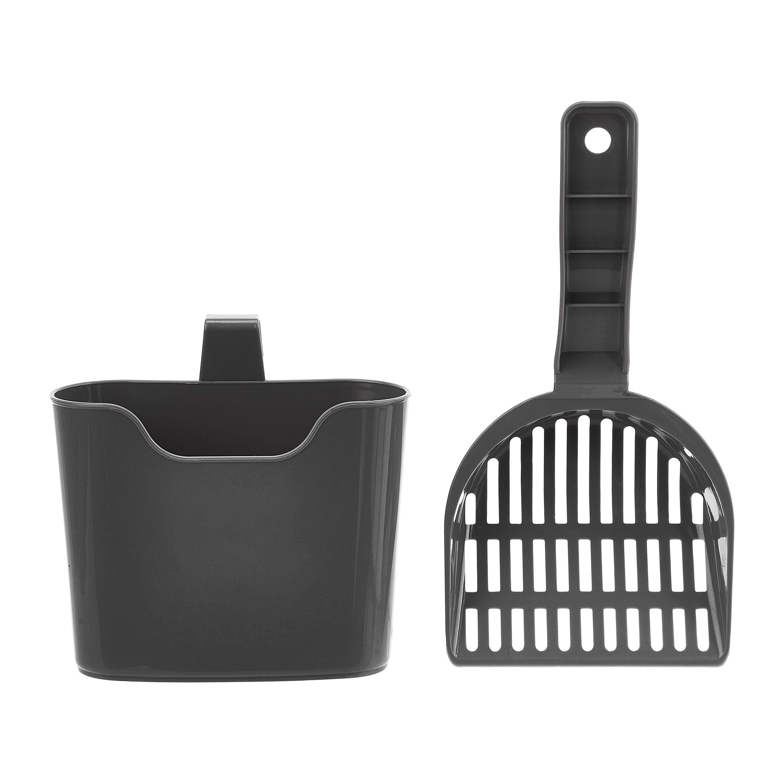 Amazon Basics Durable Litter Scoop With Holder For Cat Litter Box, Unscented, 1 Count