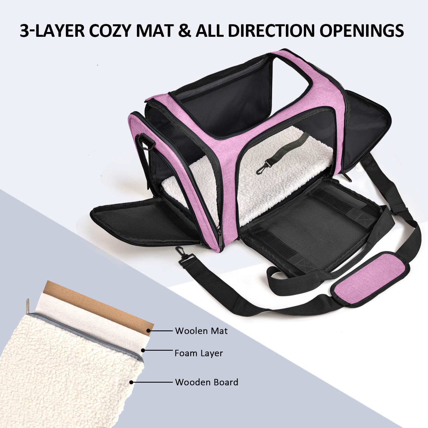 Henkelion Large Cat Carriers Dog Carrier Pet Carrier For Large Cats Dogs Puppies Up To 25Lbs, Big Dog Carrier Soft Sided, Collap