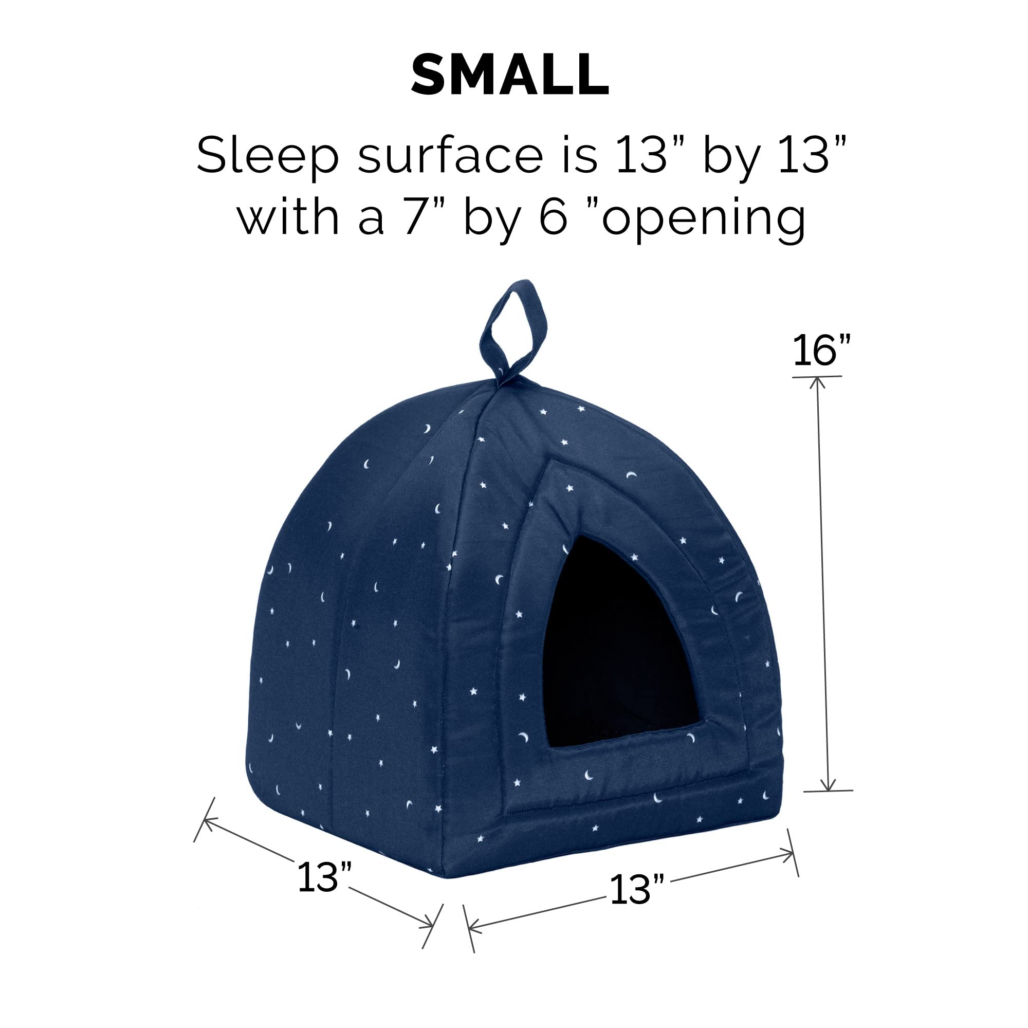 Furhaven Small Cat Bed - Washable Polycanvas Print Pet Tent, Night Sky, Model 92207150