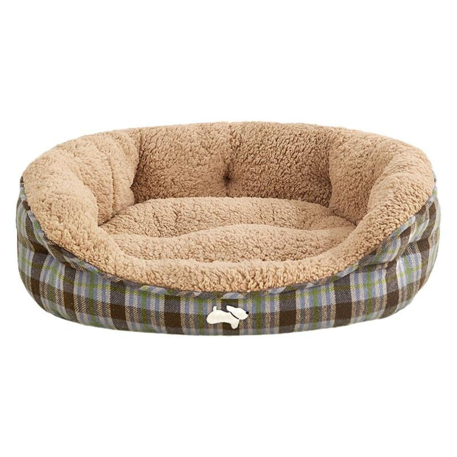 Zoomella Dog Bed, Thickened Warm Pet Sofa, Removable Cover, Suitable for Small and average Dogs Brown Plaid L|Sofas, Loveseats &