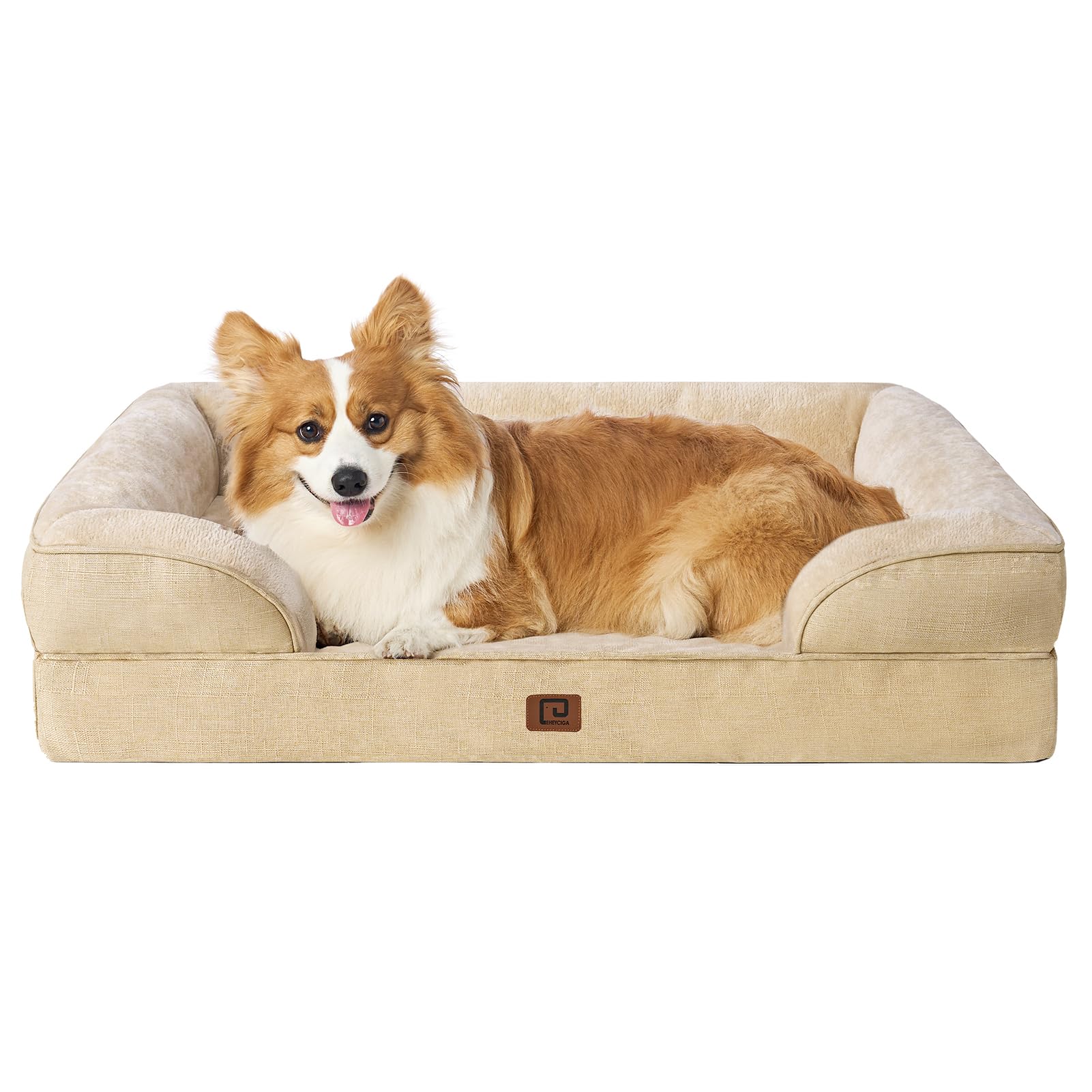 Eheyciga Orthopedic Dog Beds For Large Dogs, Waterproof Memory Foam Large Pet Bed With Sides, Non-Slip Bottom And Egg-Crate Foam