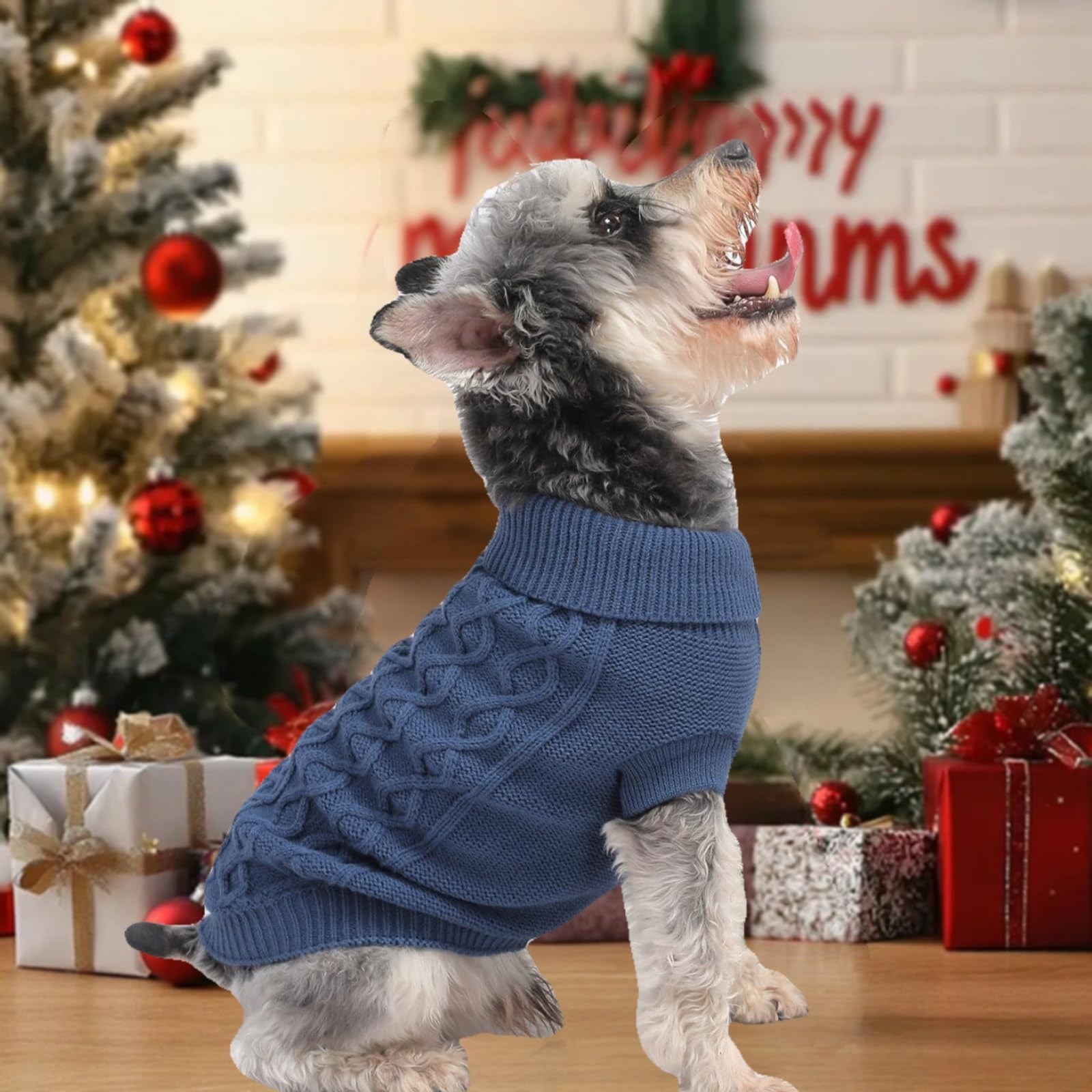MengMengDa,Dog Pullover Sweater, Cold Weather Cable Knitwear, Warm Clothes for Chihuahua, Bulldog, Dachshund, Pug, Yorkie,Dog Ou