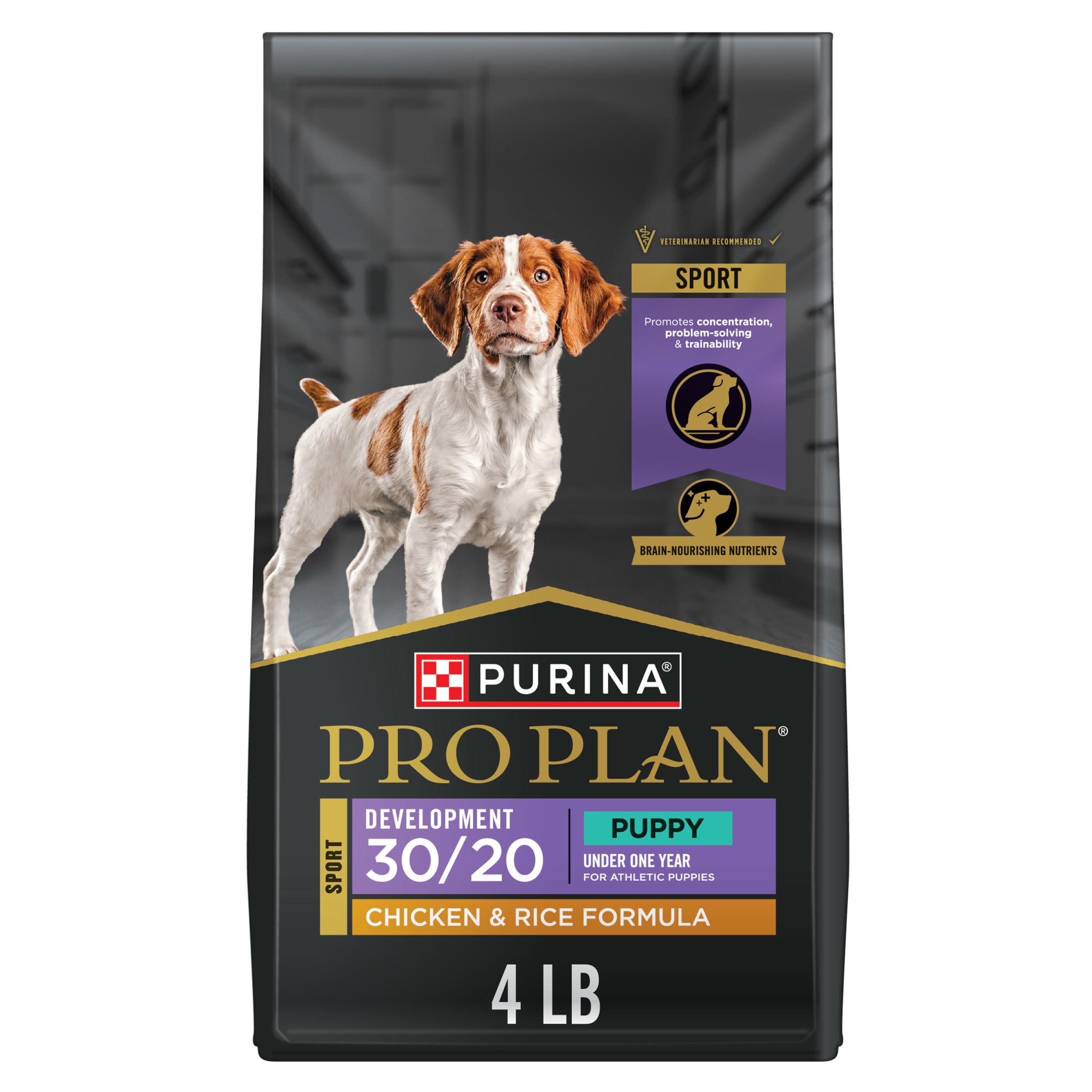 Purina Pro Plan Sport Development 30/20 Chicken and Rice Formula High Protein Dog Food for Puppies - 4 lb. Bag
