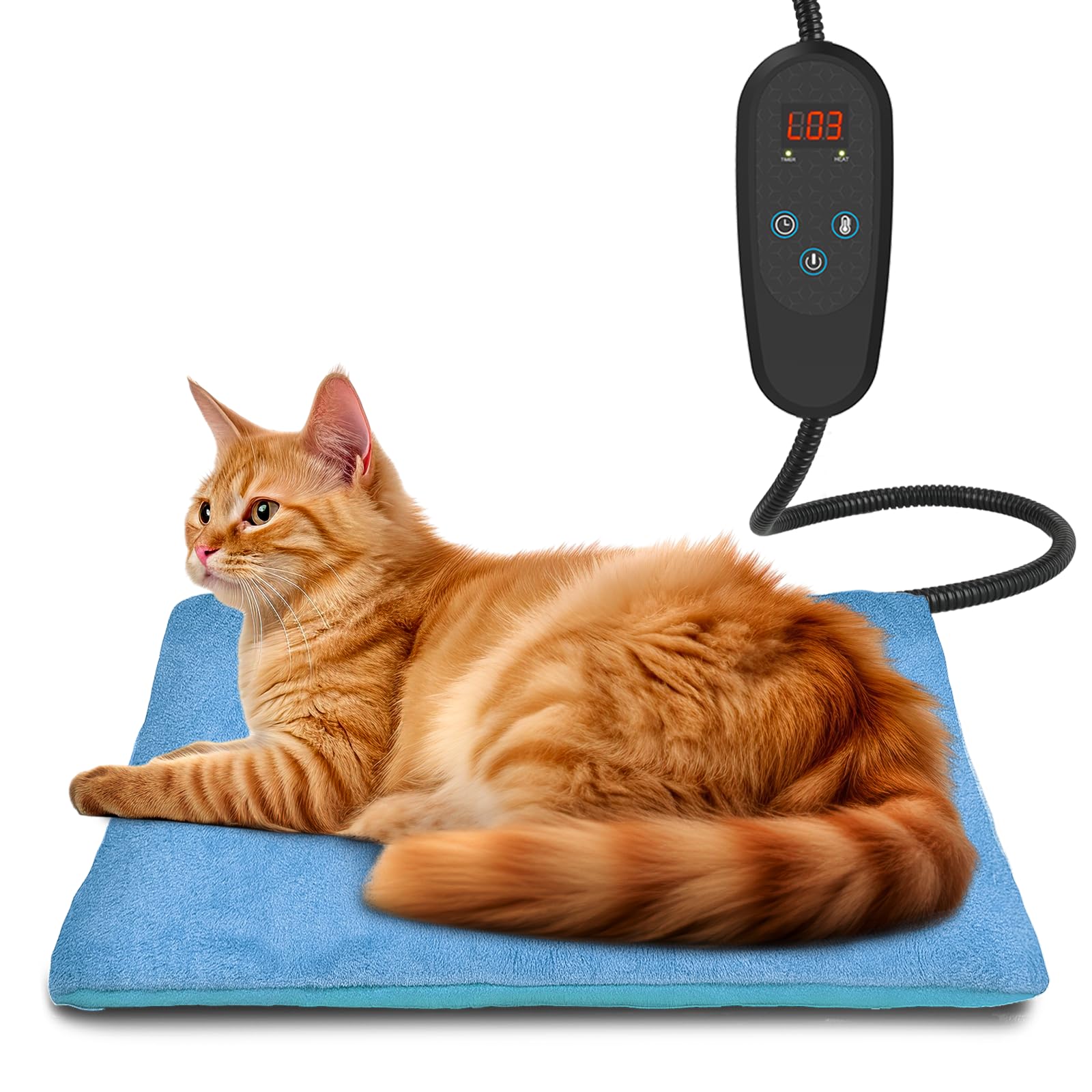 PETNF Pet Heating Pad Temperature Adjustment Cat Dog Heating Pad Anti-bite Puppy with Timer Indoor Waterproof Pet Warming Electr