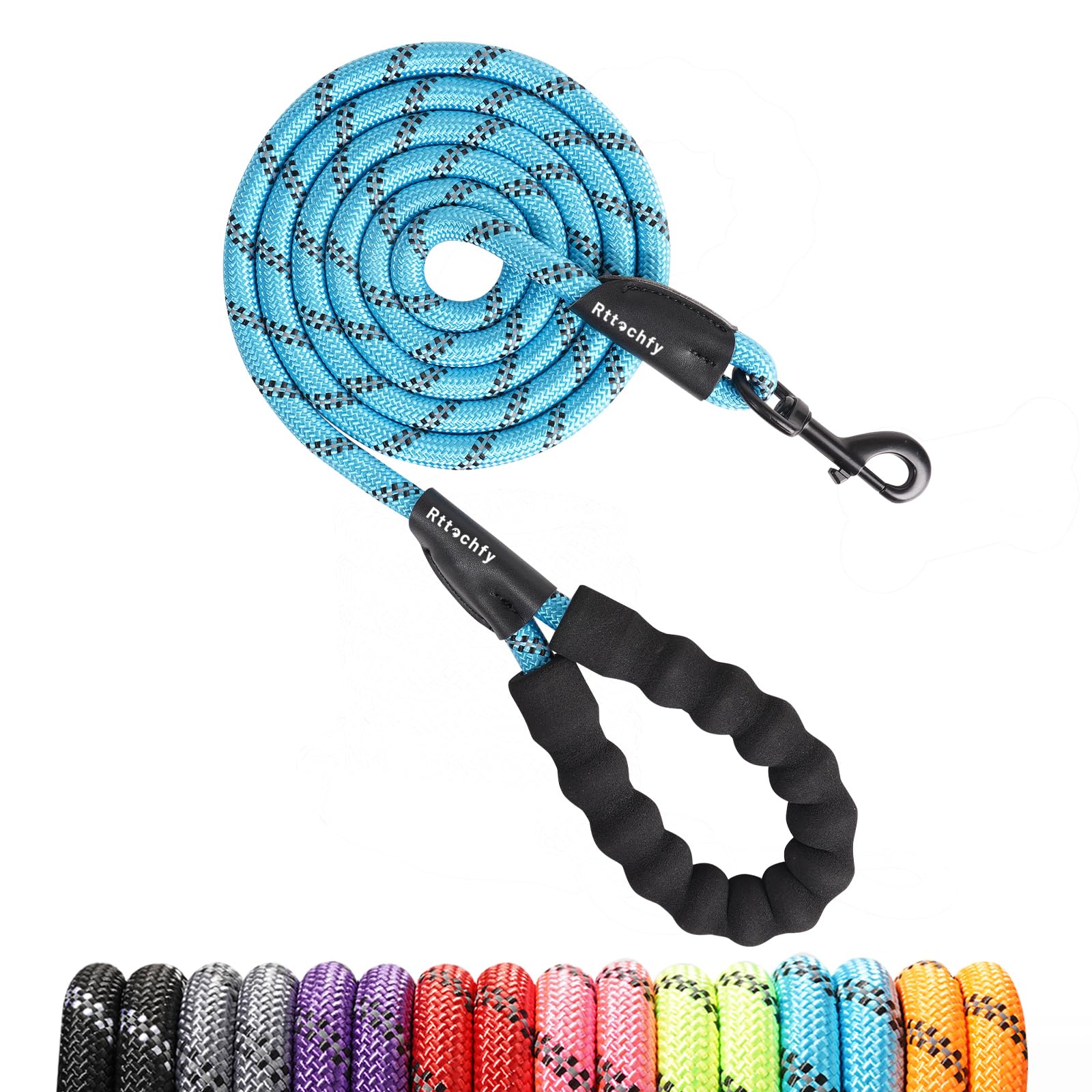 Rttochfy Dog Leash Reflective Rope: 2/4/5/6Ft Heavy Duty Dog Leash For Small Medium Large Dogs Nylon Puppy Leash With Soft Padded Handle For Outside Walking Running