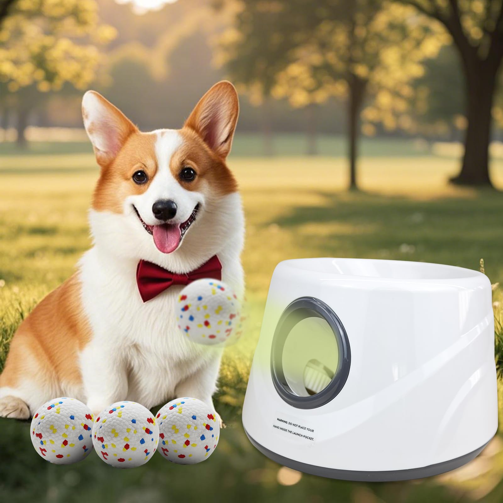 MEKAPLE Automatic Dog Ball Launcher, Upgraded Interactive Dogs Balls Thrower for Small Dogs, Distance Adjustable Mental Stimulat