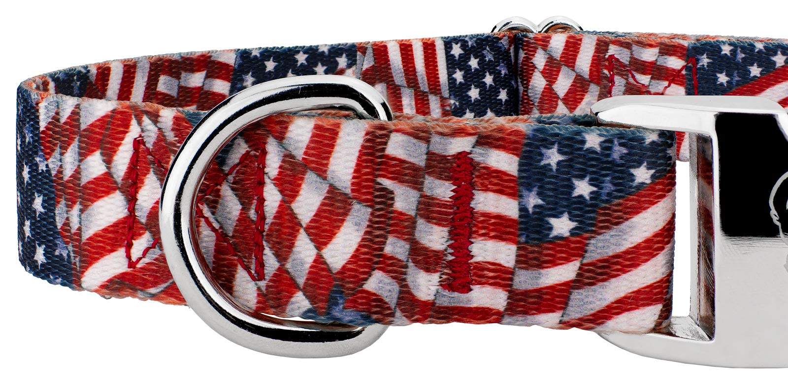 Country Brook Petz - Premium Patriotic Tribute Dog Collar - Americana Collection Featuring Patriotic Designs (1 Inch, Large)