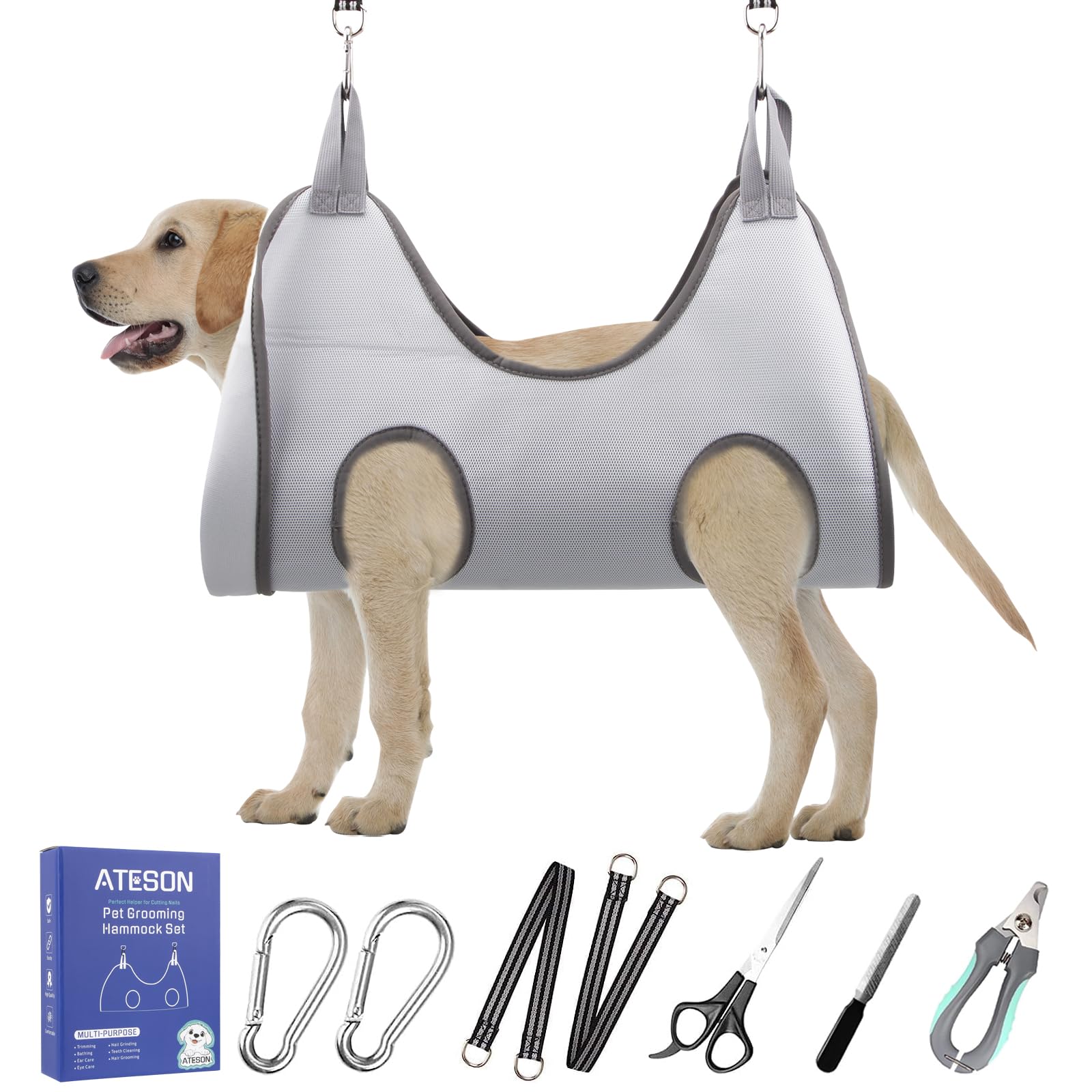 Pet Grooming Hammock Harness for XL Large Dogs Nail Trimming, Dog Sling for Cutting Nails, Dog Hanging Holder Hanger with Nail C