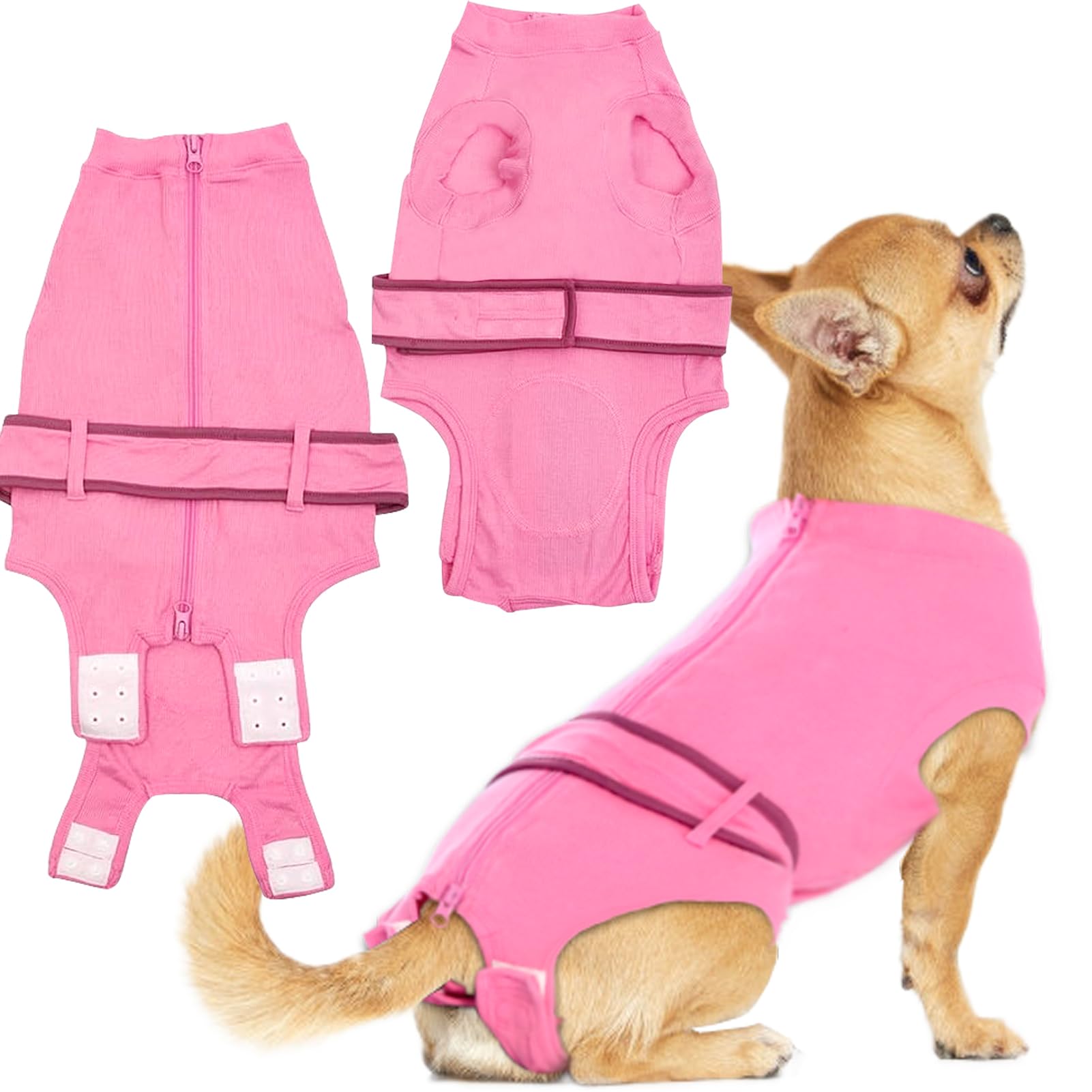 Sychien Dog Female Spay Recovery Suit Medium Pink,Male Neuter Surgery Recovery Shirt,Pink M