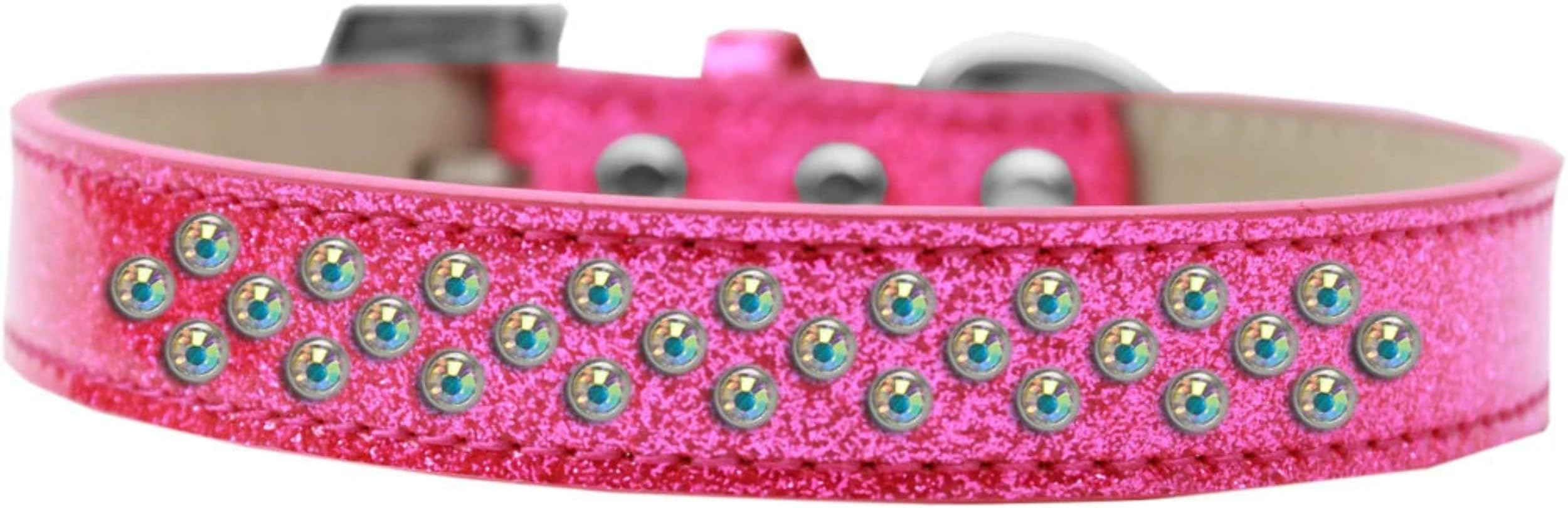Dog, Puppy & Pet Ice Cream Collar, Aurora Borealis Crystal Rimsets Sprinkles Silver 20