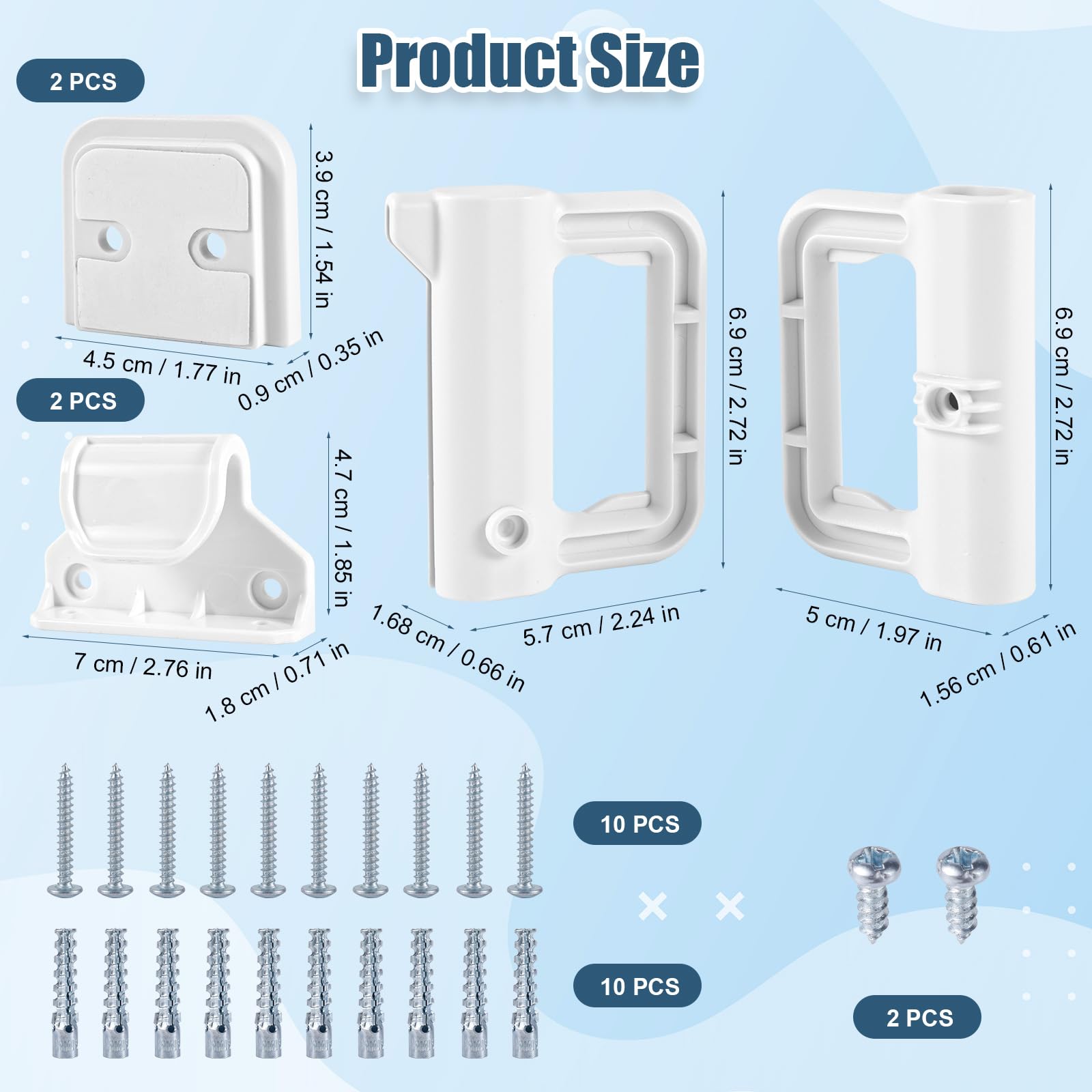 Baby Gate Replacement Parts Kit with Hardware, Wall Mounting Kit, Accessories - Brackets, Hooks, Latches, Screws for Mesh and Re