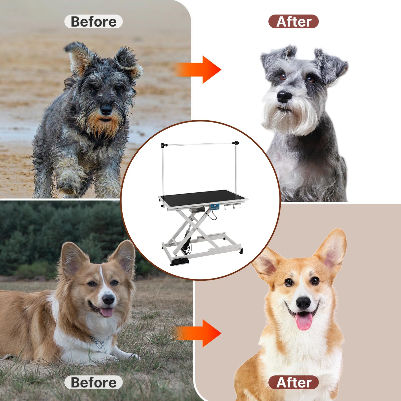Pupihom 50 Electric Lift Pet Dog Grooming Table For Small Medium Large Dogs, Heavy Duty Professional Large Drying Table With Adj