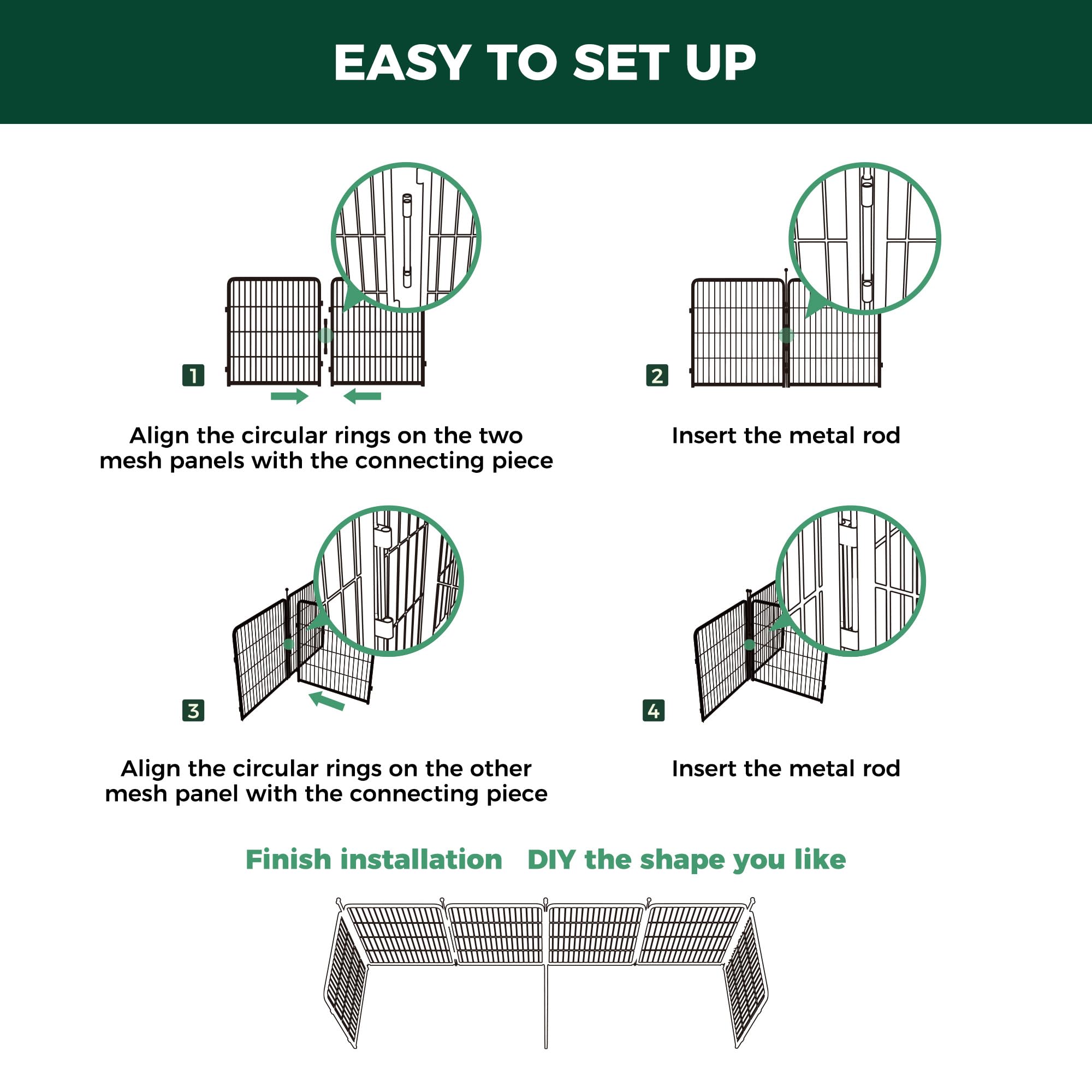 Fxw Playpen Connector (Pack Of 2), Playpen Accessories Designed For 24/32 Height Homeplus/Rollick/Instant Playpen (Playpen N