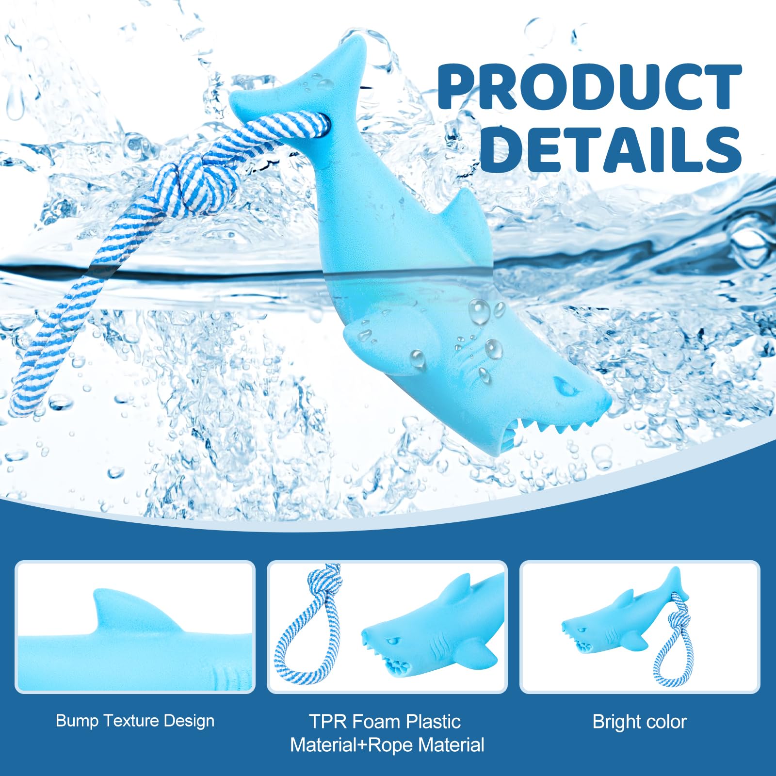 Coubontail Floating Toy For Aggressive Chewers - Interactive Fetch & Play Dog Beach Toy Set: Shark + Dino
