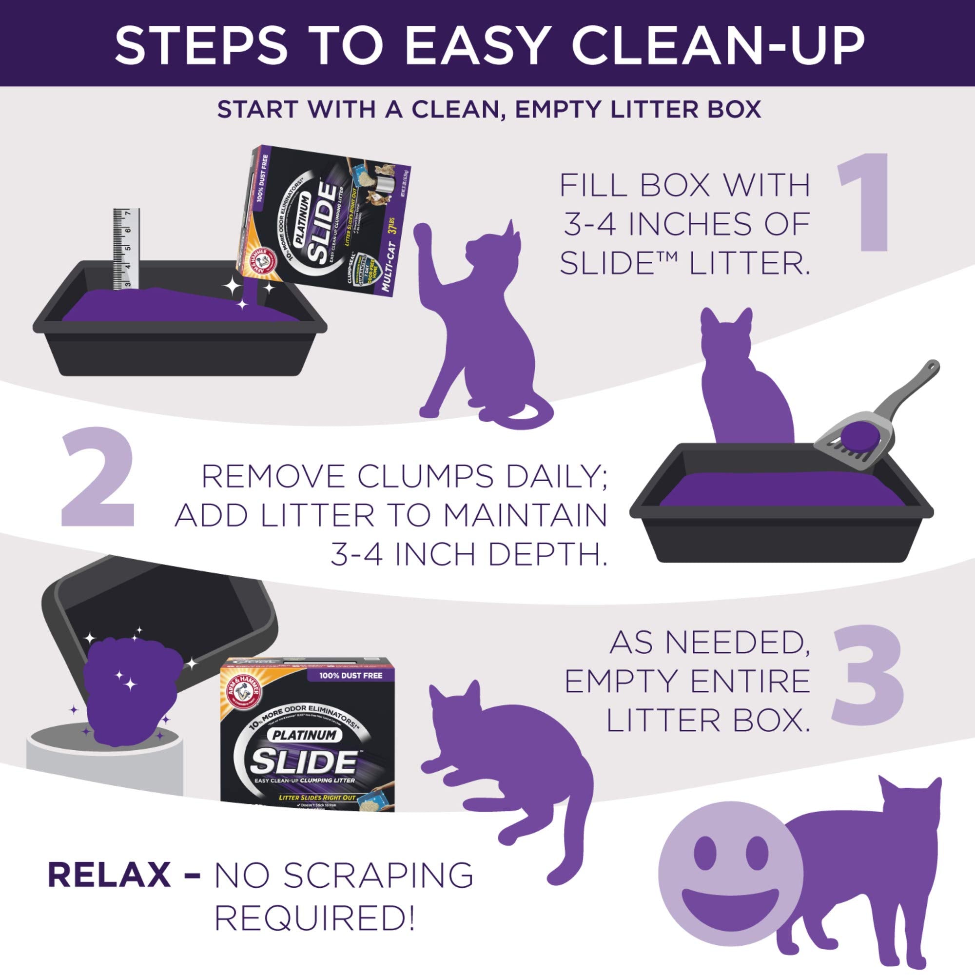 Arm & Hammer Slide Easy Clean-Up Litter, Multi-Cat, 28Lb