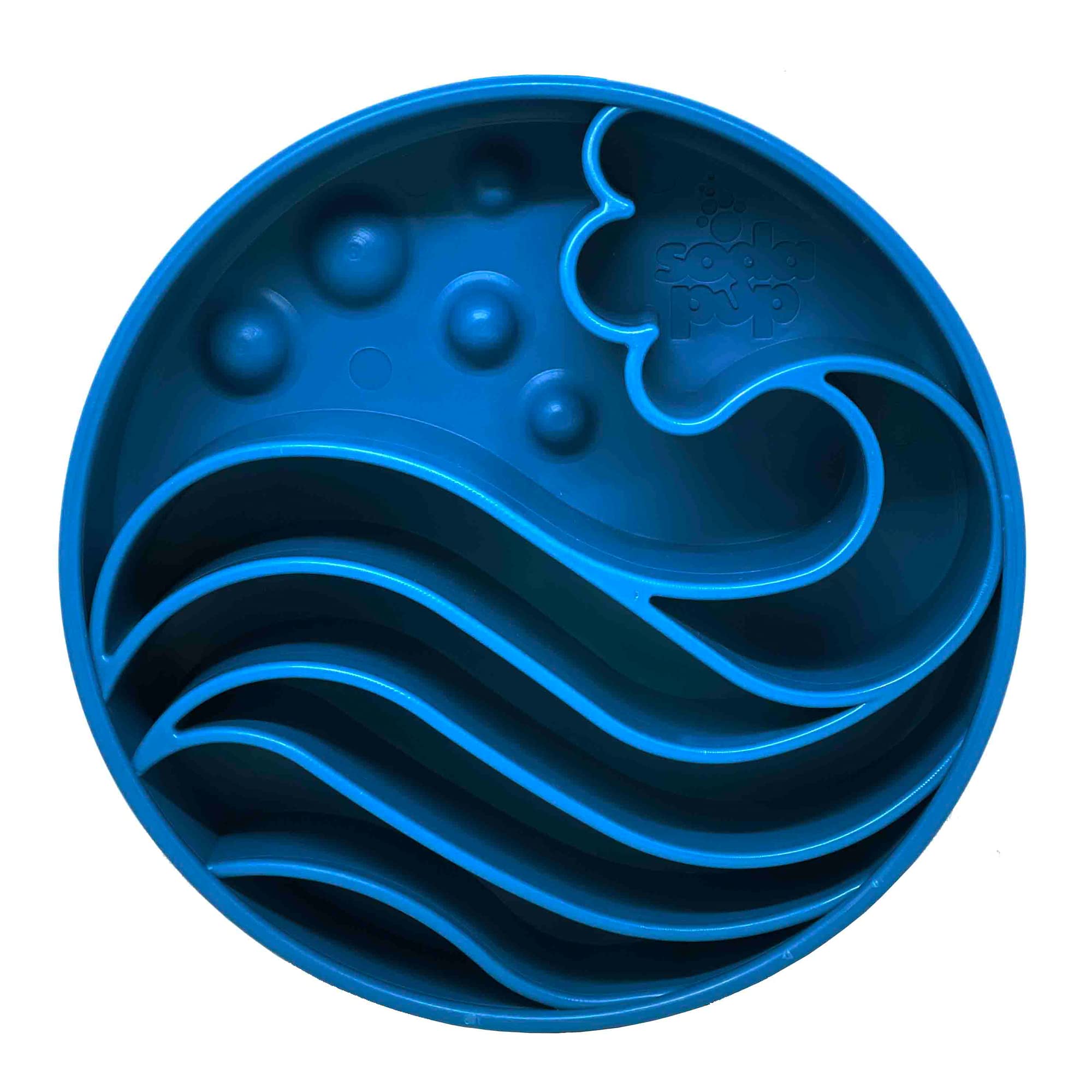 SodaPup Wave Enrichment Bowl - Durable Enrichment Slow Feeder Bowl Made in USA from Non-Toxic, Pet-Safe, Food Safe Material for 