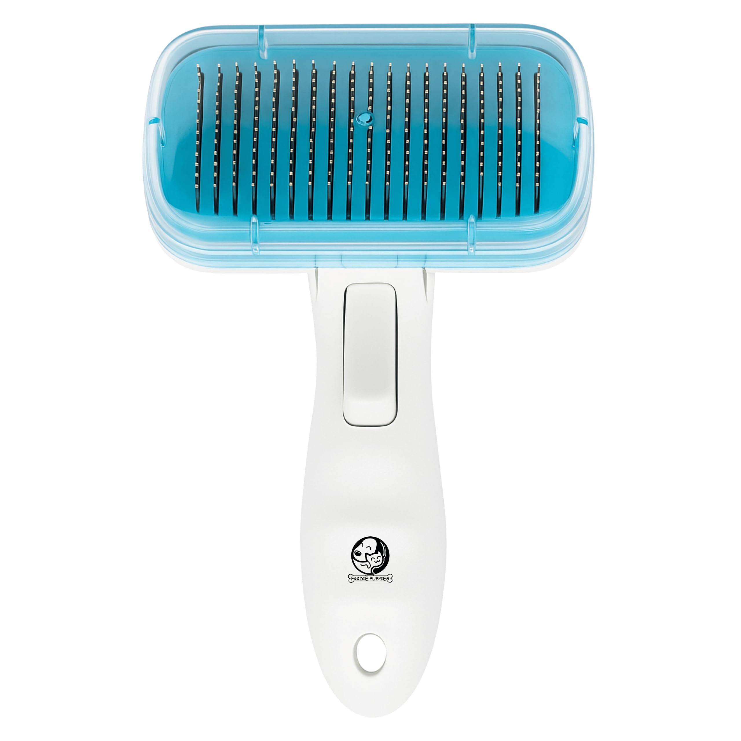 Foodie Puppies Slicker Brush For Dogs, Cats & Puppies  (Head Cover Slicker, Small) | Pet Grooming & Self Cleaning Hair Brush | 