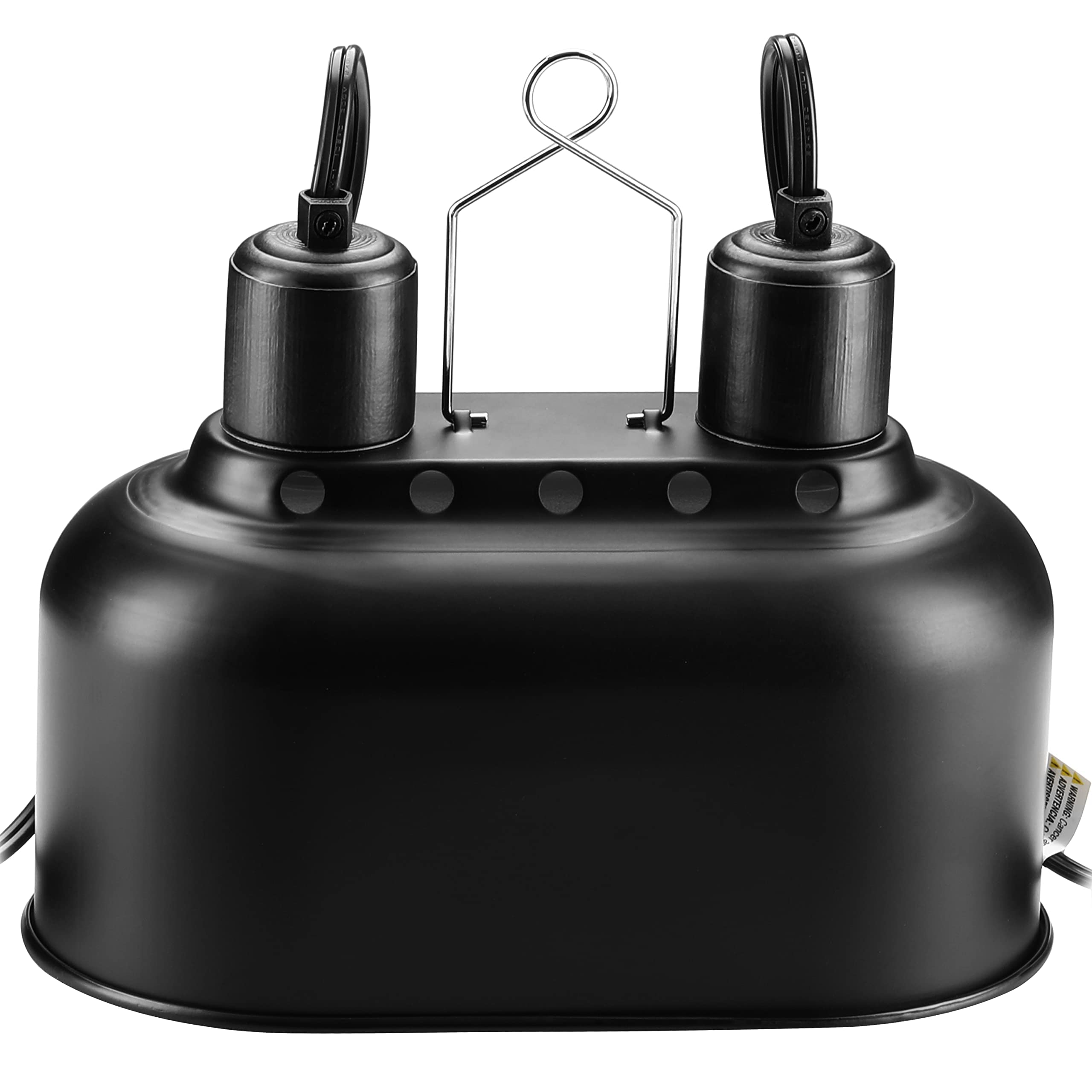 Simple Deluxe Dual Reptile Light Fixture with Separate Switches, Aluminum Reflector 100W Double Dome Heat/UVB Lamp, for Small An