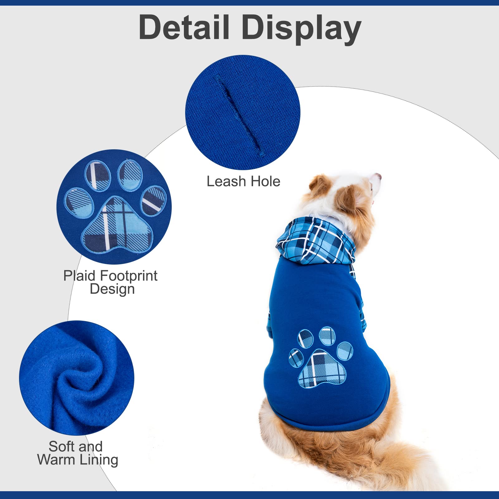 Plaid Dog Hoodie Pet Clothes Sweaters With Hat Large (Pack Of 1)