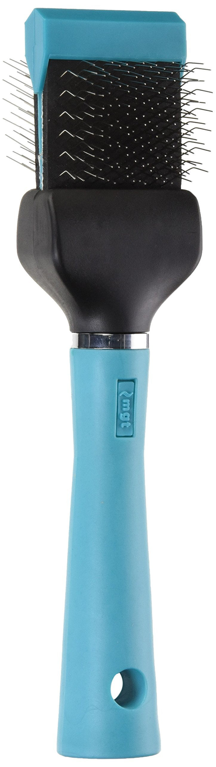 Master Grooming Tools Flexible Single Side Pet Slicker Brush With Hard Handle, Small, Teal