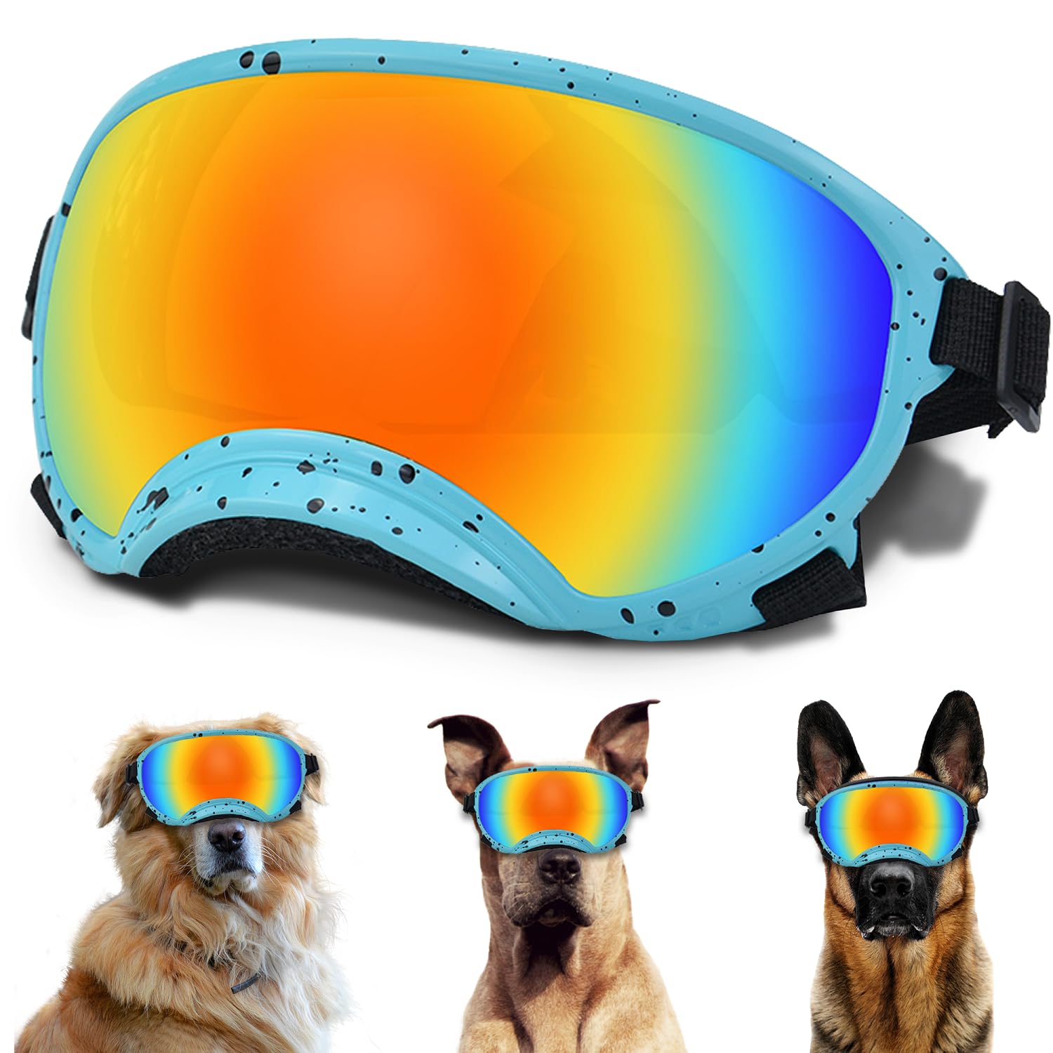Nicerinc Pet Large Dog Sunglasses With Adjustable Strap Uv Protection, Winproof Dog Puppy Sunglasses, Suitable For Medium-Large 