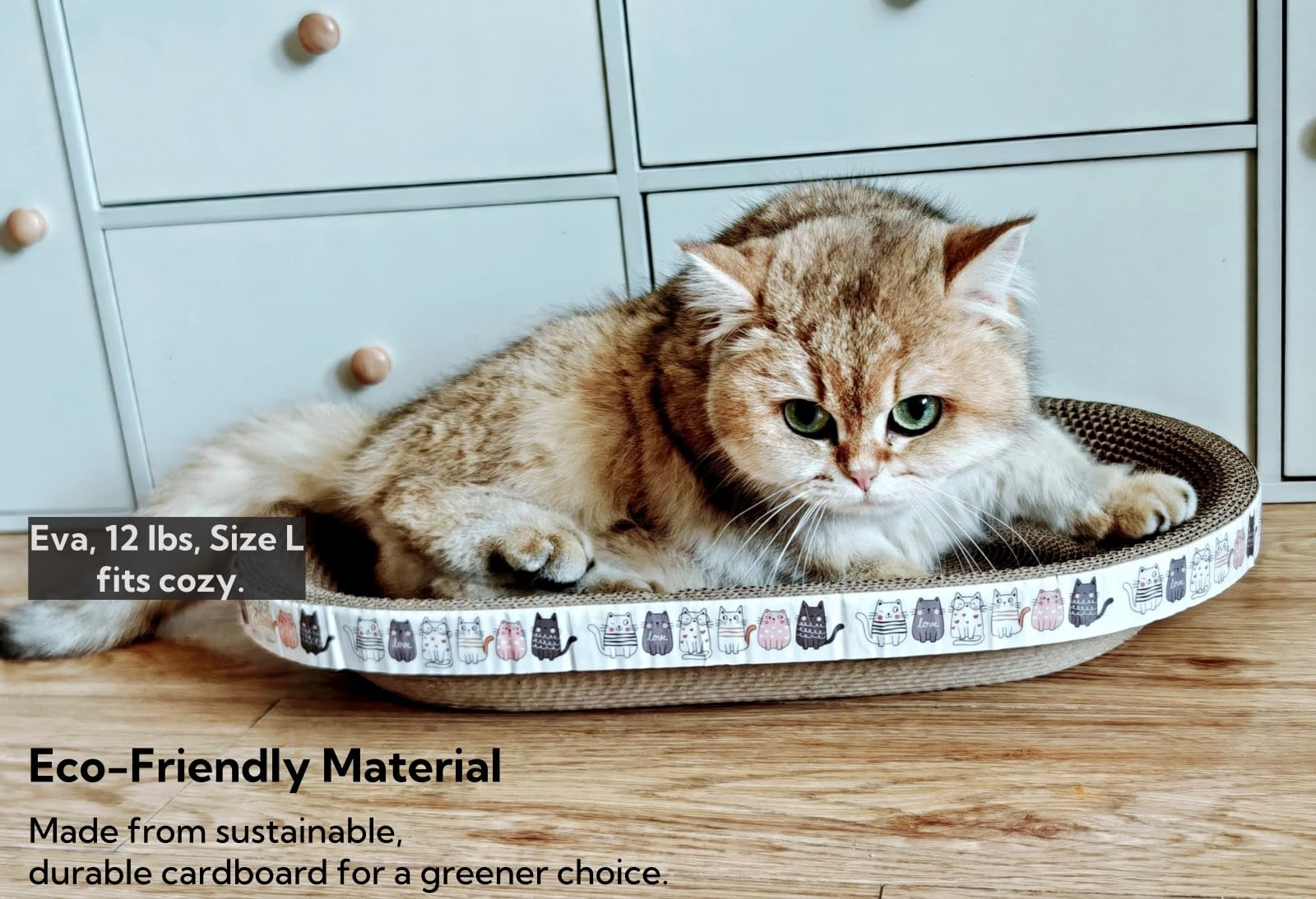 Spindro 4 Pack Large Cat Scratcher Cardboard, Oval Cat Scratcher Bed Scratch Pad Board Lounge Couch Cats Bowl Shaped Scratching