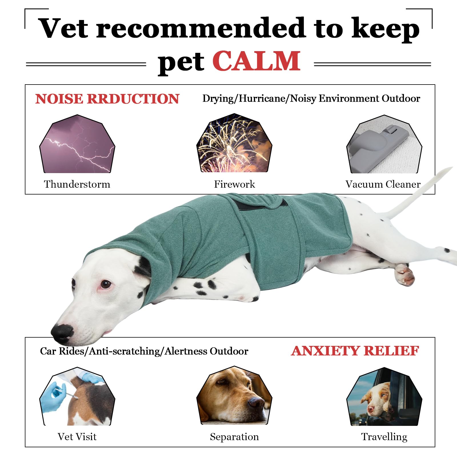 Rozkitch Dog Anxiety Jacket, Soft Dog Calming Shirt For Lightning, Fireworks Travel, 4Th Of July Fireworks, Vet Visits And Separ
