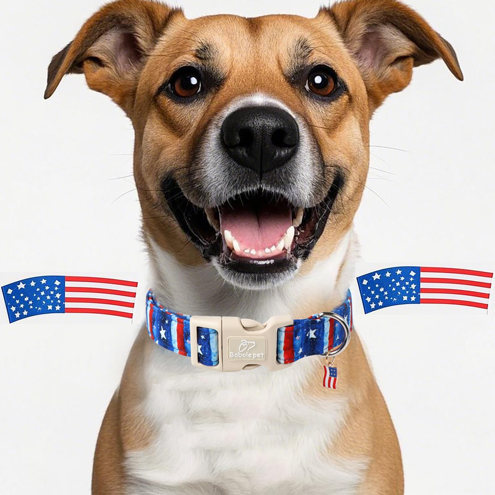 Babole Pet 4Th Of July Dog Collar, Stars & Stripes Patriotic Dog Collars For Small Dogs, Adjustable Lightweight Quick-Release Bu