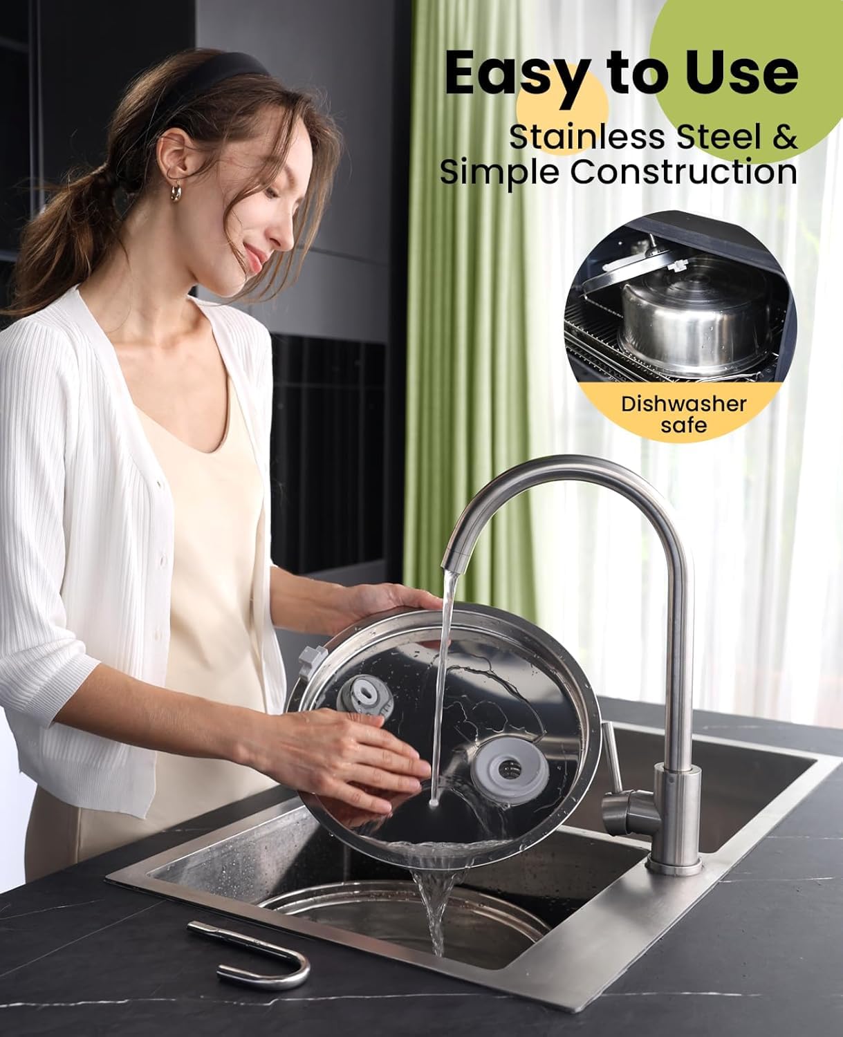 oneisall Dog Water Fountain, 7L Stainless Steel, Quiet Design with Visual Water Level & Triple Filtration for All Breeds