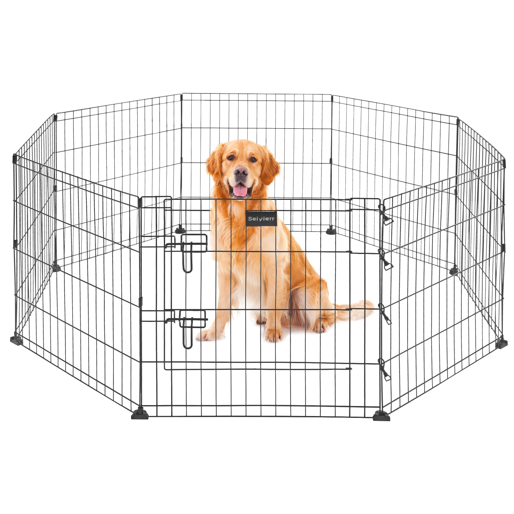Seiyierr Metal Dog Fence For Camping, Foldable Cat Exercise Pens With Doors, Pet Playpen Puppy Play Pen Indoors Outdoors Tempora