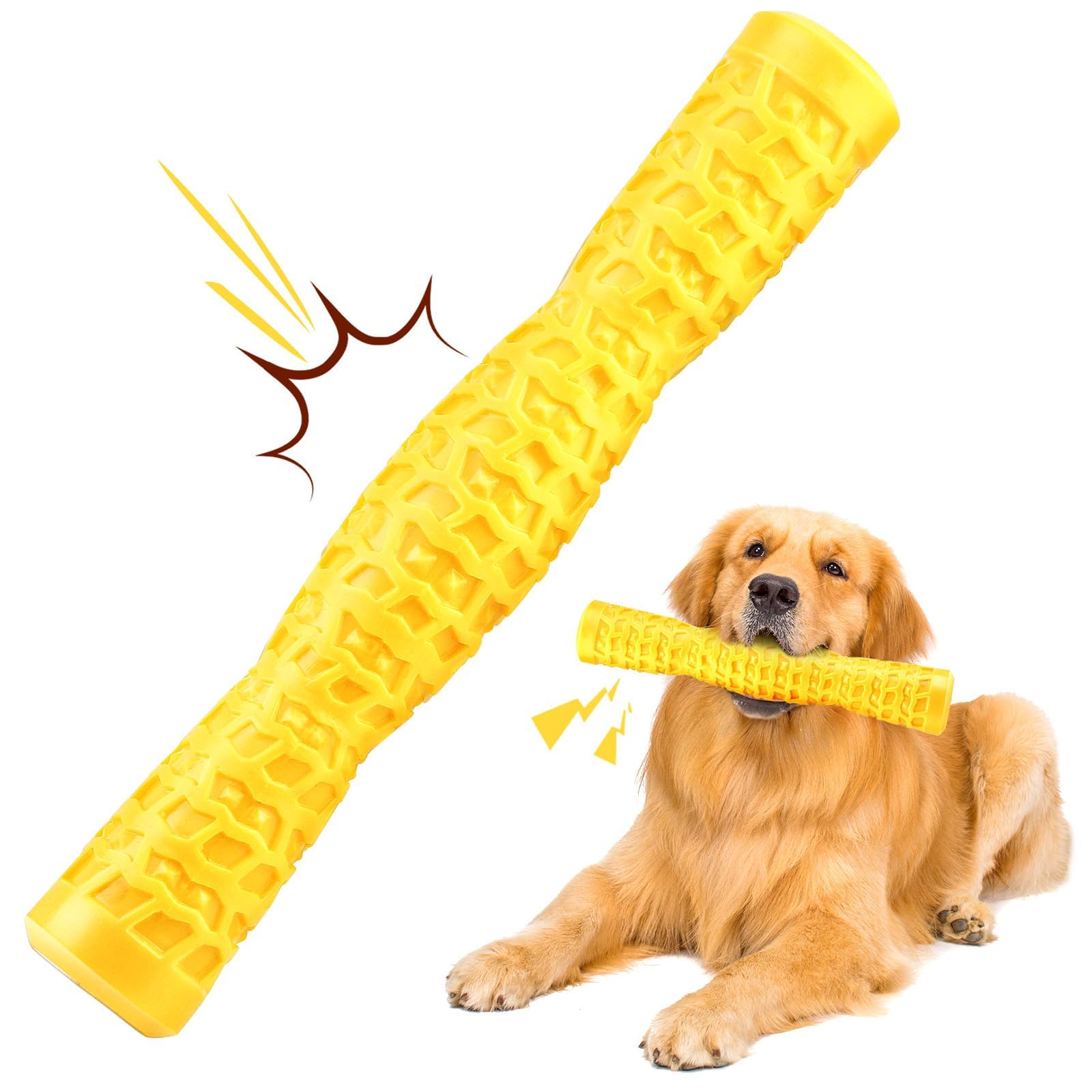 LOYEE Dog Squeaky Toys Interactive Dog Toys for Aggressive Chewers Tough Rubber Chew Toys for Medium/Large Breed, Indestructible