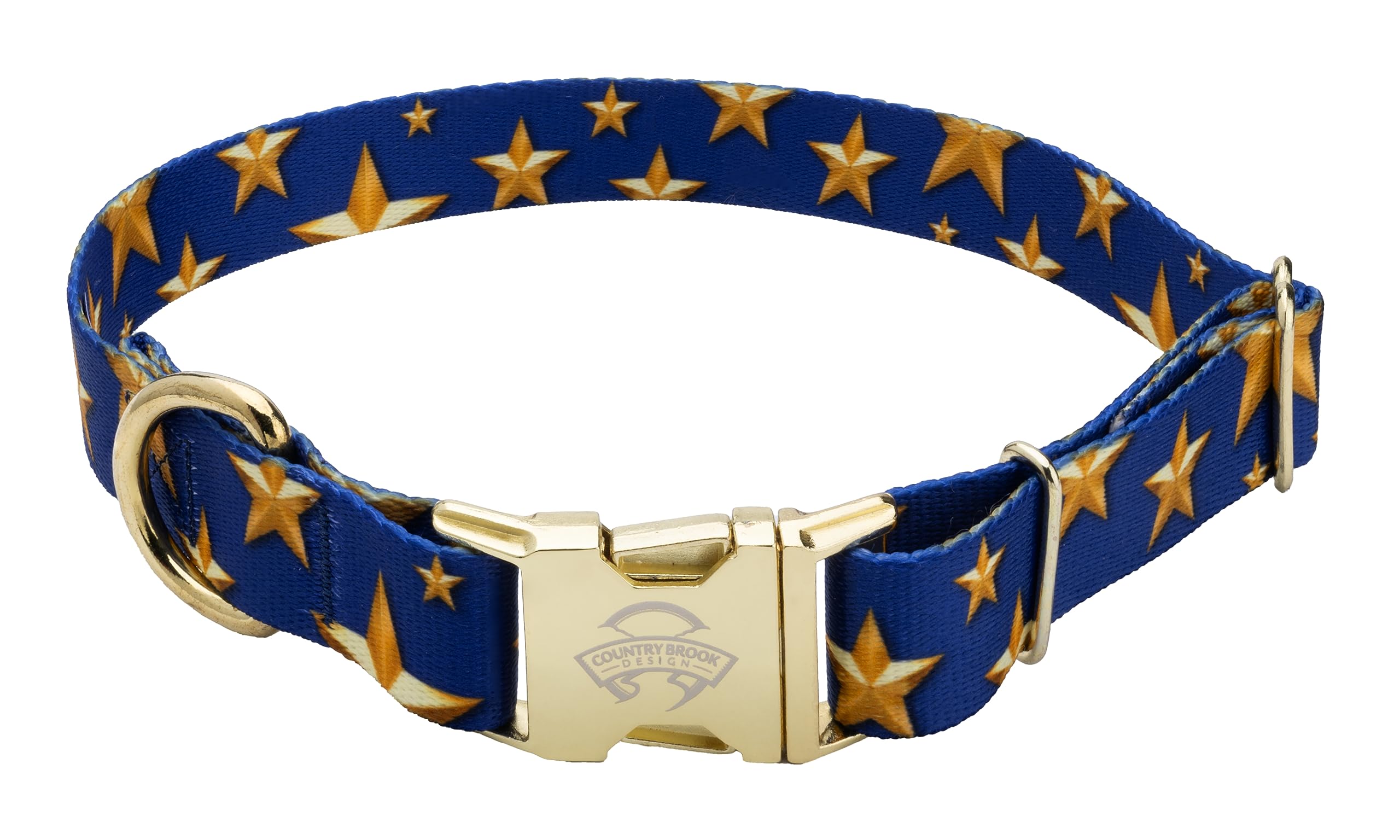 Country Brook Petz - Premium Duty Honor Country Dog Collar - Americana Collection Featuring Patriotic Designs (1 Inch, Extra Lar
