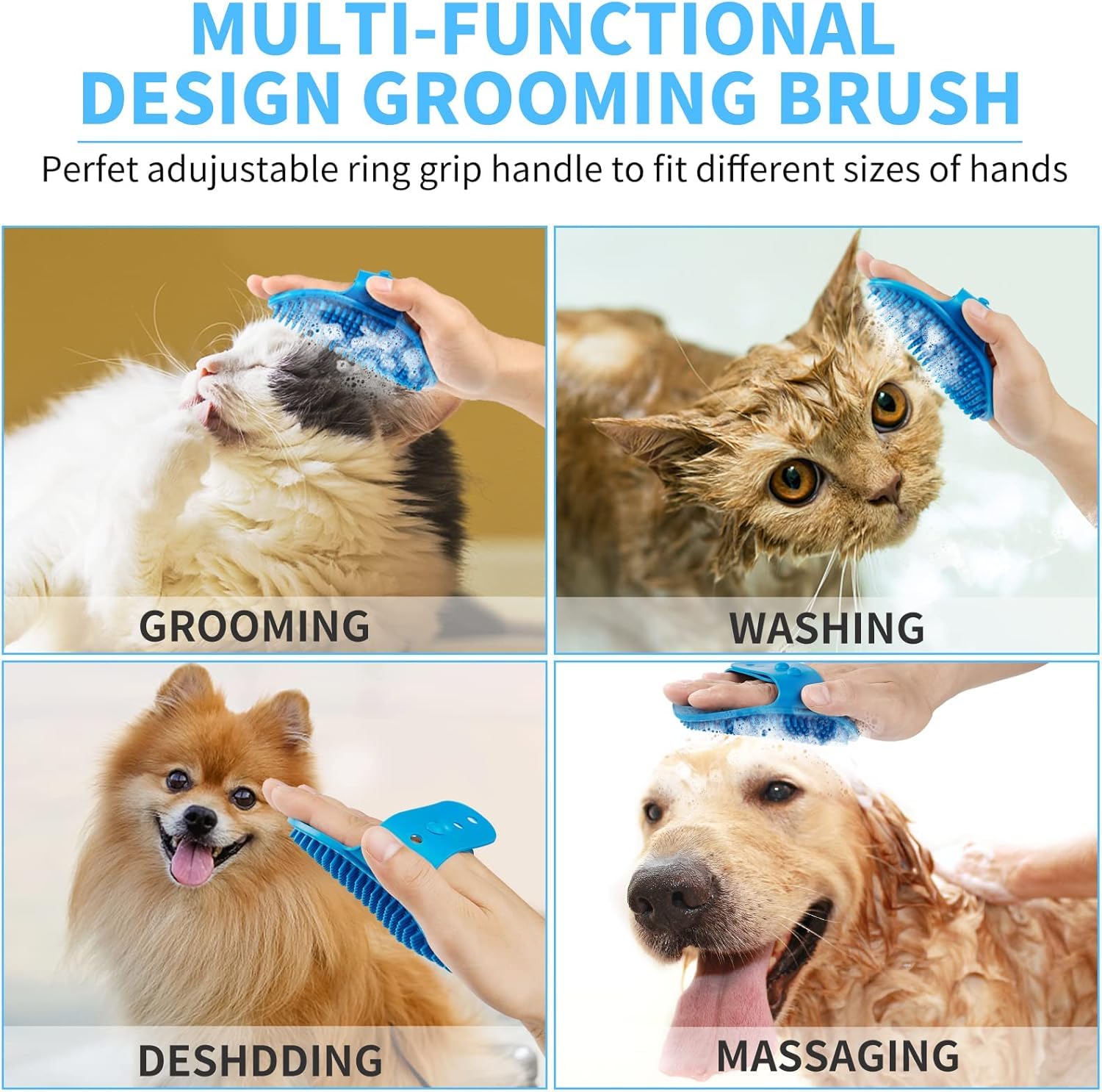 Comotech Dog Paw Cleaner, Portable Dog Paw Washer Pet Cleaning Silicone Brush With 3 Absorbent Towel, Pet Foot Cleaner For Small Breed Dogs(Blue)