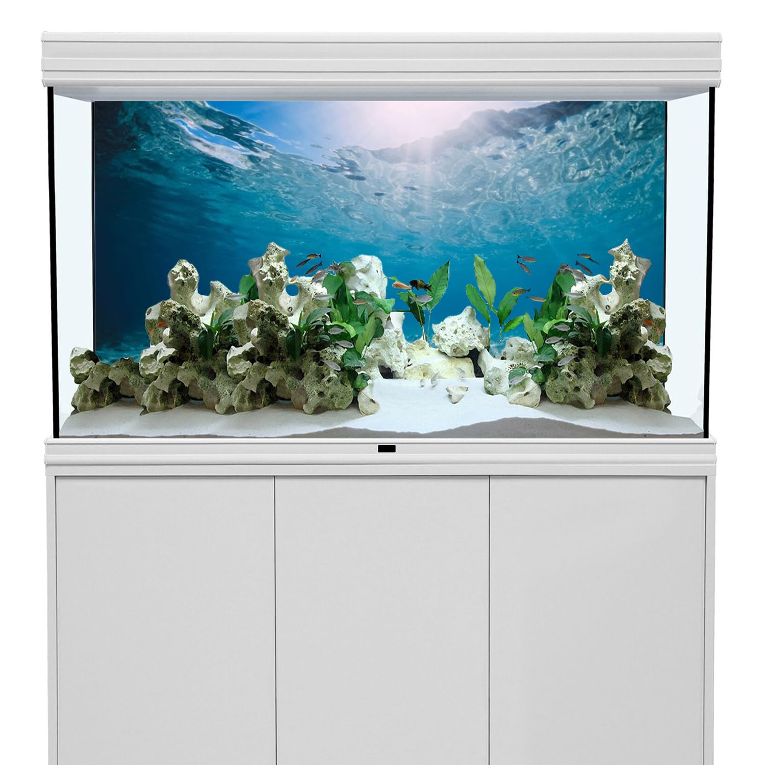 Awert 36X20 Inches Vinyl Undersea Ocean Floor Aquarium Background Tropical Tank Background