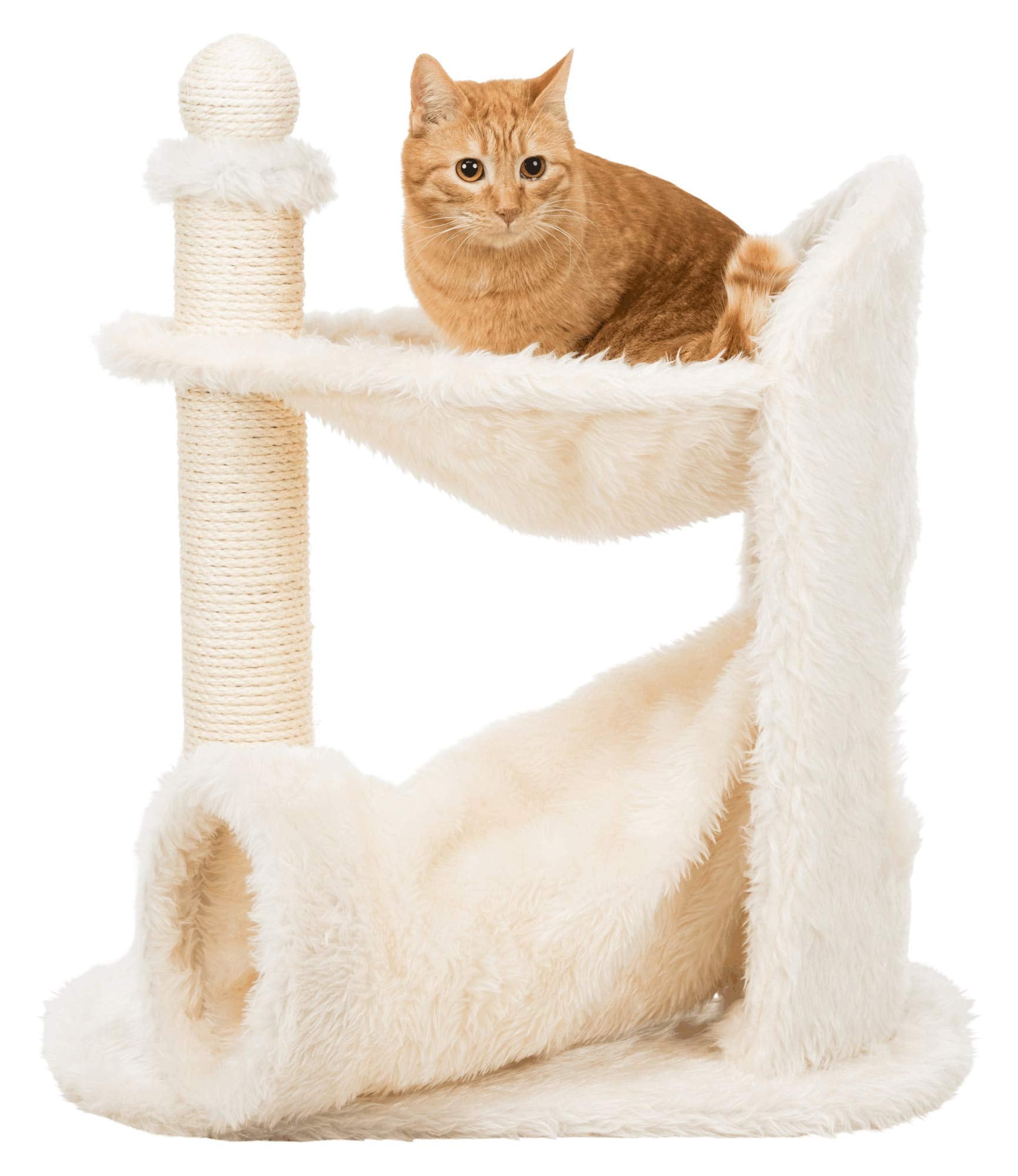TRIXIE Gandia Cat Tree, Medium Plush, Cream, Model 44551