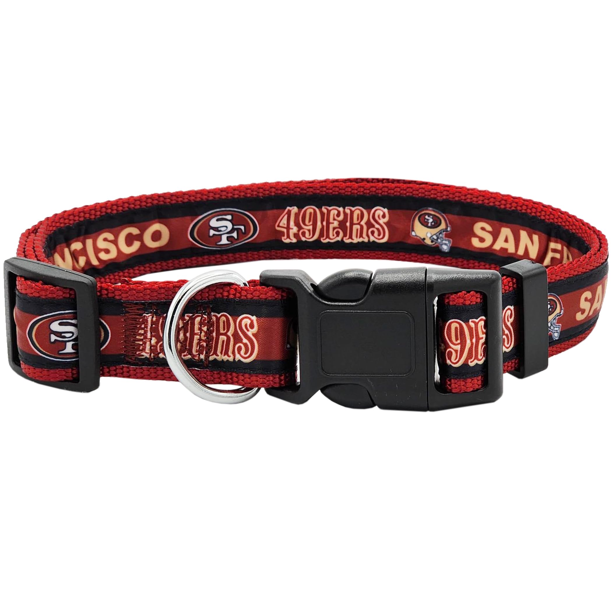 Pets First NFL San Francisco 49ers Licensed PET COLLAR, Medium - Heavy-Duty, Strong, and Durable Dog Collar. Available in 31 Foo