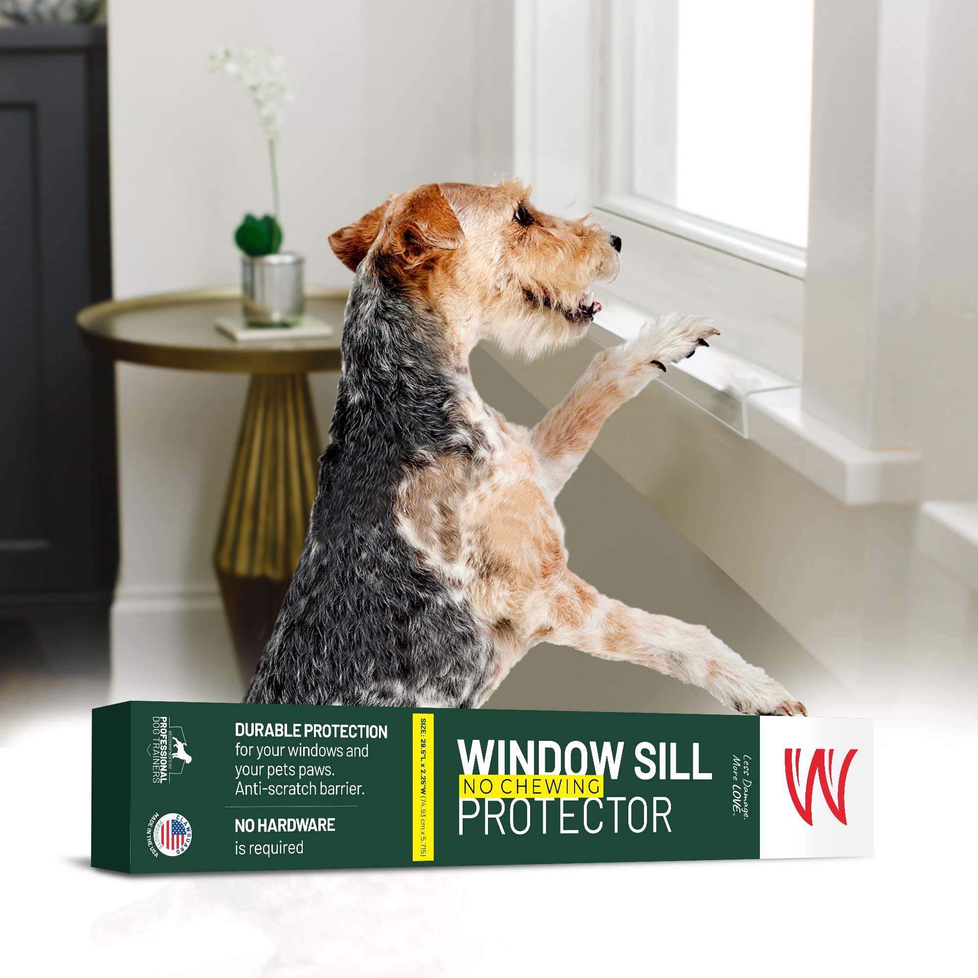 CLAWGUARD Window Sill Protector  Strong Transparent Protection from Dog and Cat Scratching, Chewing, Slobbering and Clawing on 