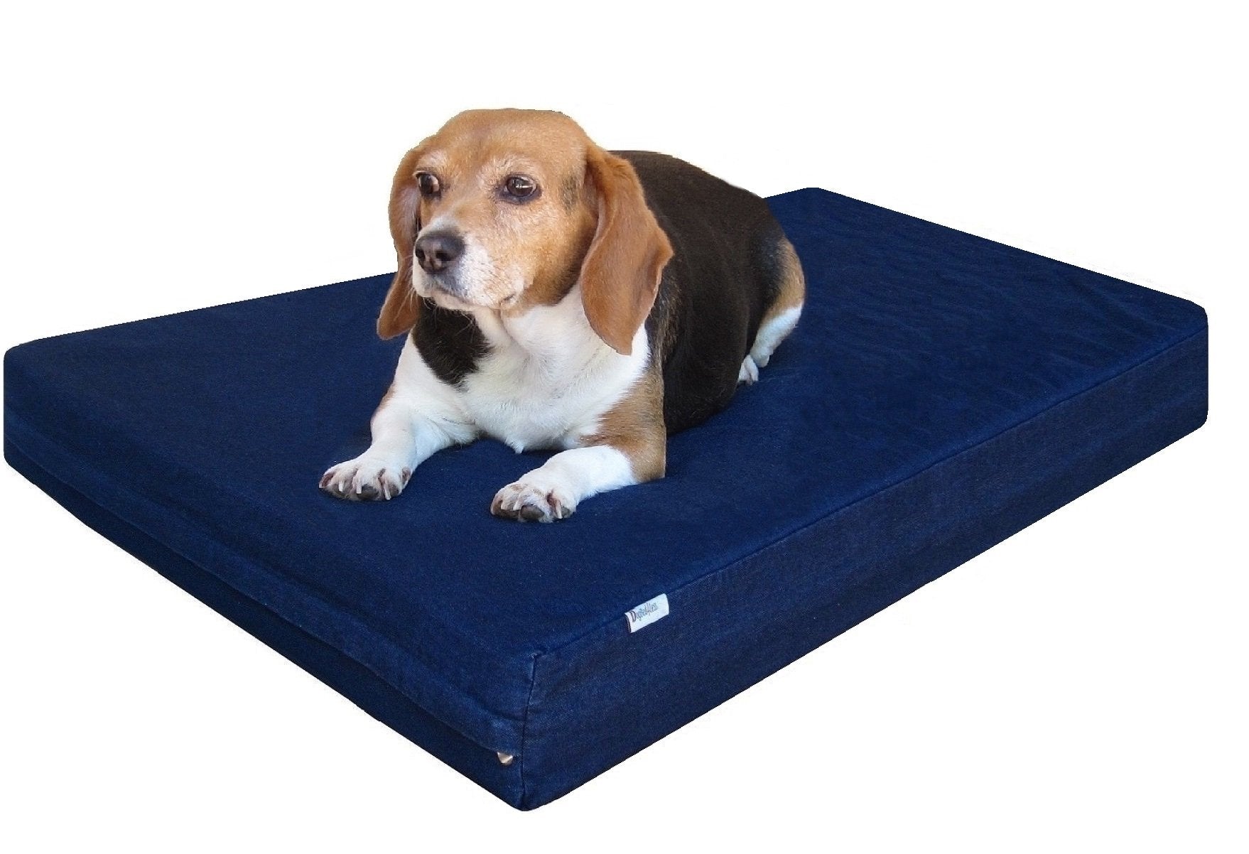 Dogbed4Less Premium Gel Memory Foam Dog Bed, Durable Denim Cover With Waterproof Liner And Extra Pet Bed Case, 35''X20''X4'' Sma