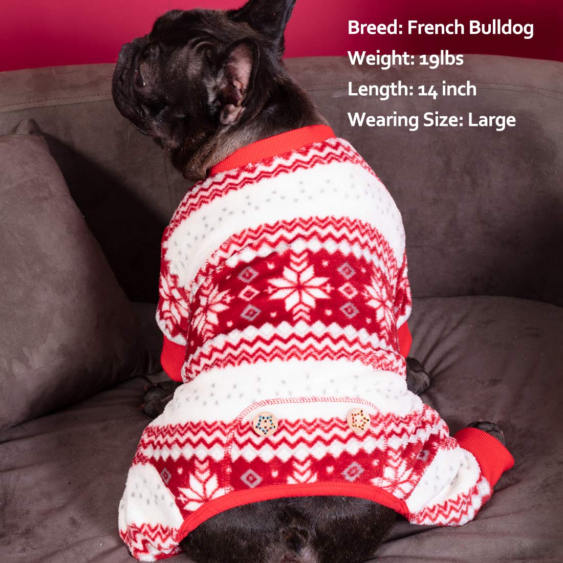 Kyeese New Year Dog Pajamas Snowflake Dogs Pjs For Medium Dogs Holiday Dog Onesie Pet Pajamas