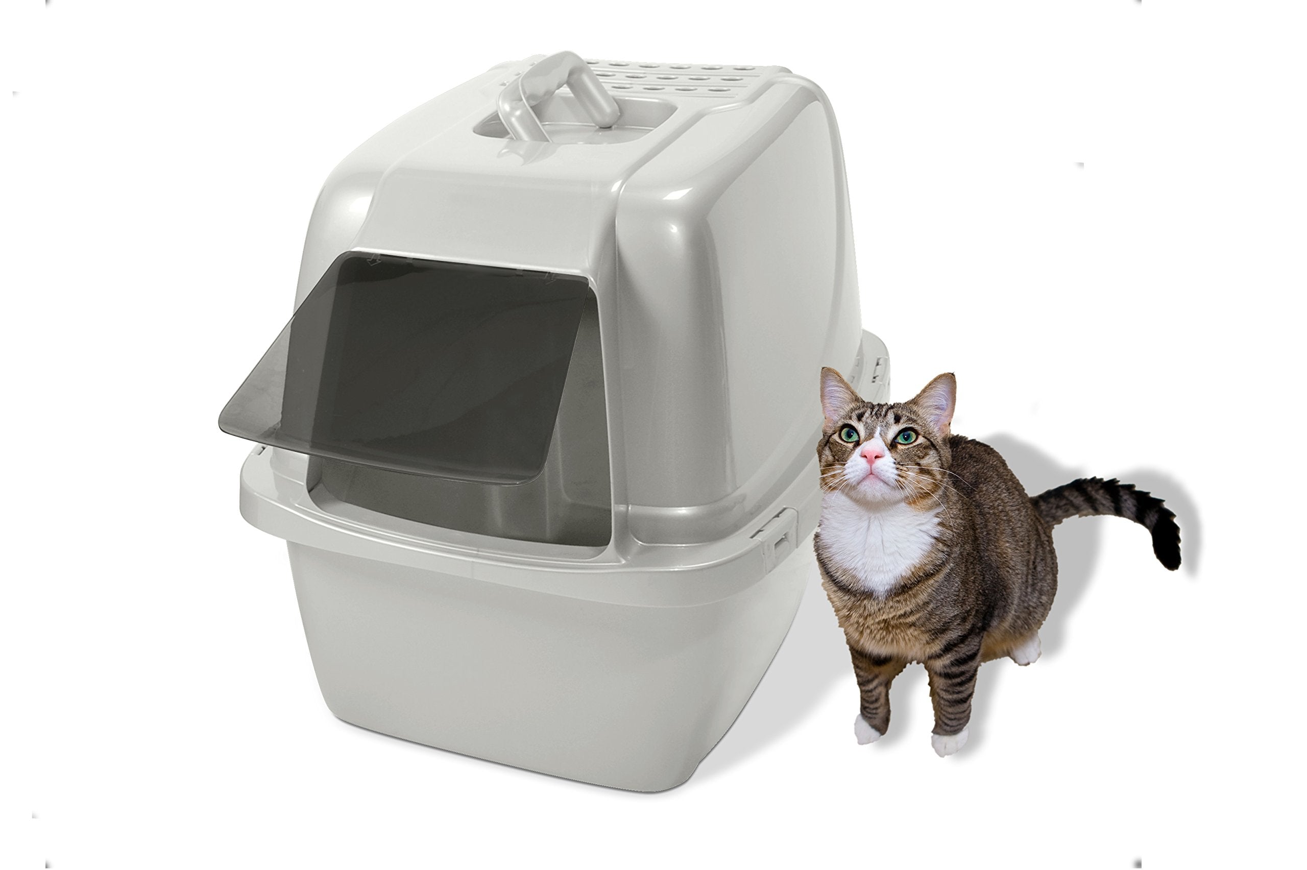 Van Ness Odor Control Large Hooded Cat Litter Box, Polypropylene, Model CP6, Pearl