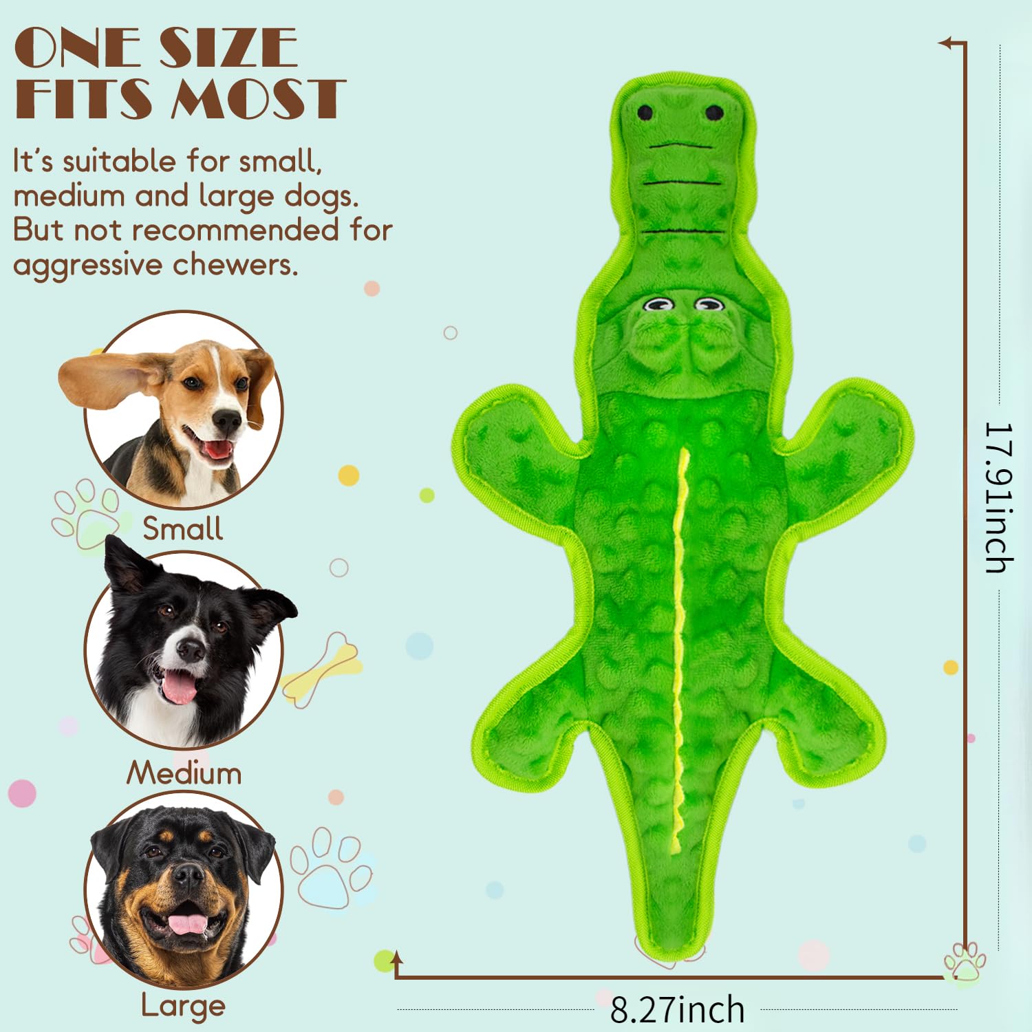 Maoooob No Stuffing Dog Squeak Toys- Chew Toys For Small Medium Large Breed- Durable Puppy Teething Interactive To Keep Them Bus