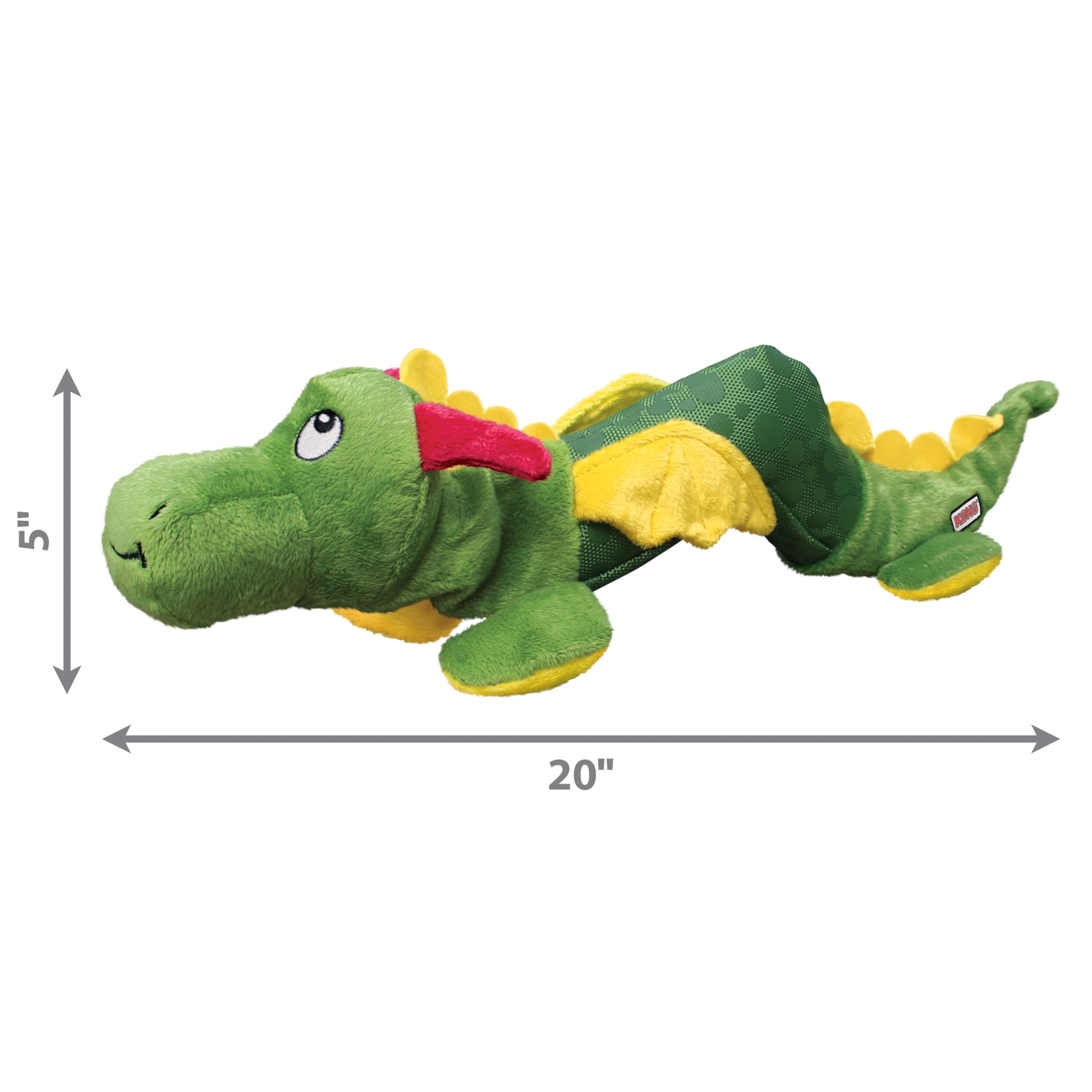 KONG Shakers Dragon Plush Toy - Large/XL, Green, Model SKR11