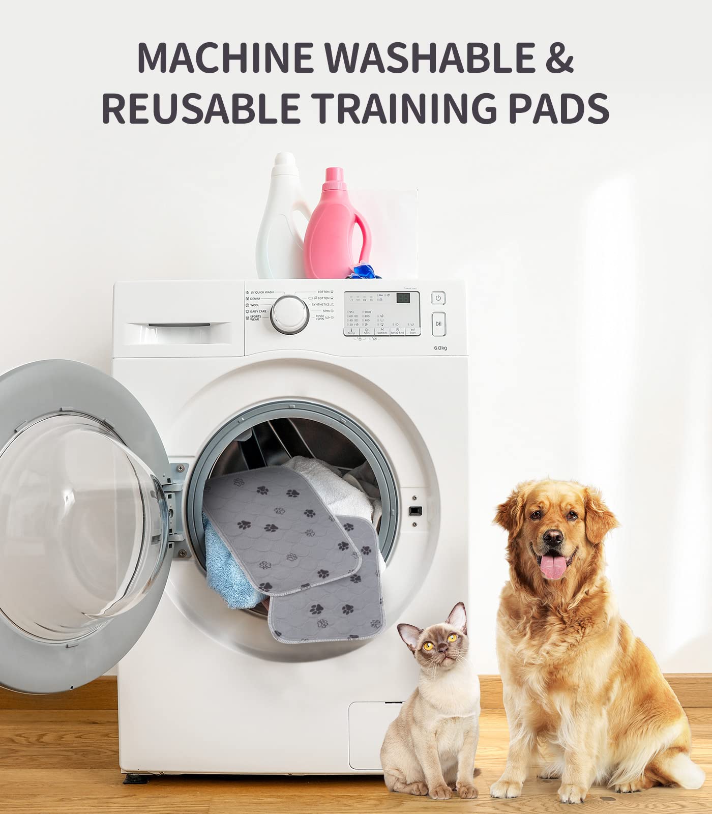 Washable Dog Pee Pads, 2 Pack 36*72' Non Slip Dog Mats With Great Urine Absorption, Reusable Puppy Pee Pads For Whelping,Potty,Training