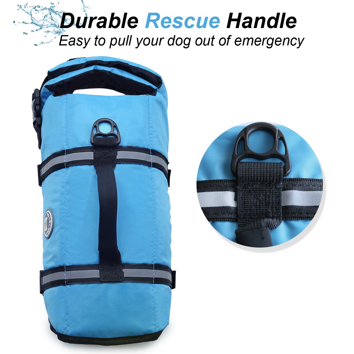 Vivaglory Ripstop Dog Life Jacket For Small Medium Large Dogs Boating, Swimming Vest For Dogs With Enhanced Visibility & Buoyanc