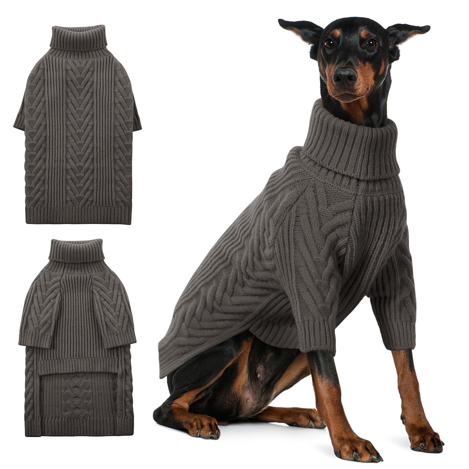 ASENKU Extra-Large Dog Sweater, Dog Sweaters for Extra Large Dogs, Pet Sweatshirt Apparel Turtleneck Pullover Winter for Doberma